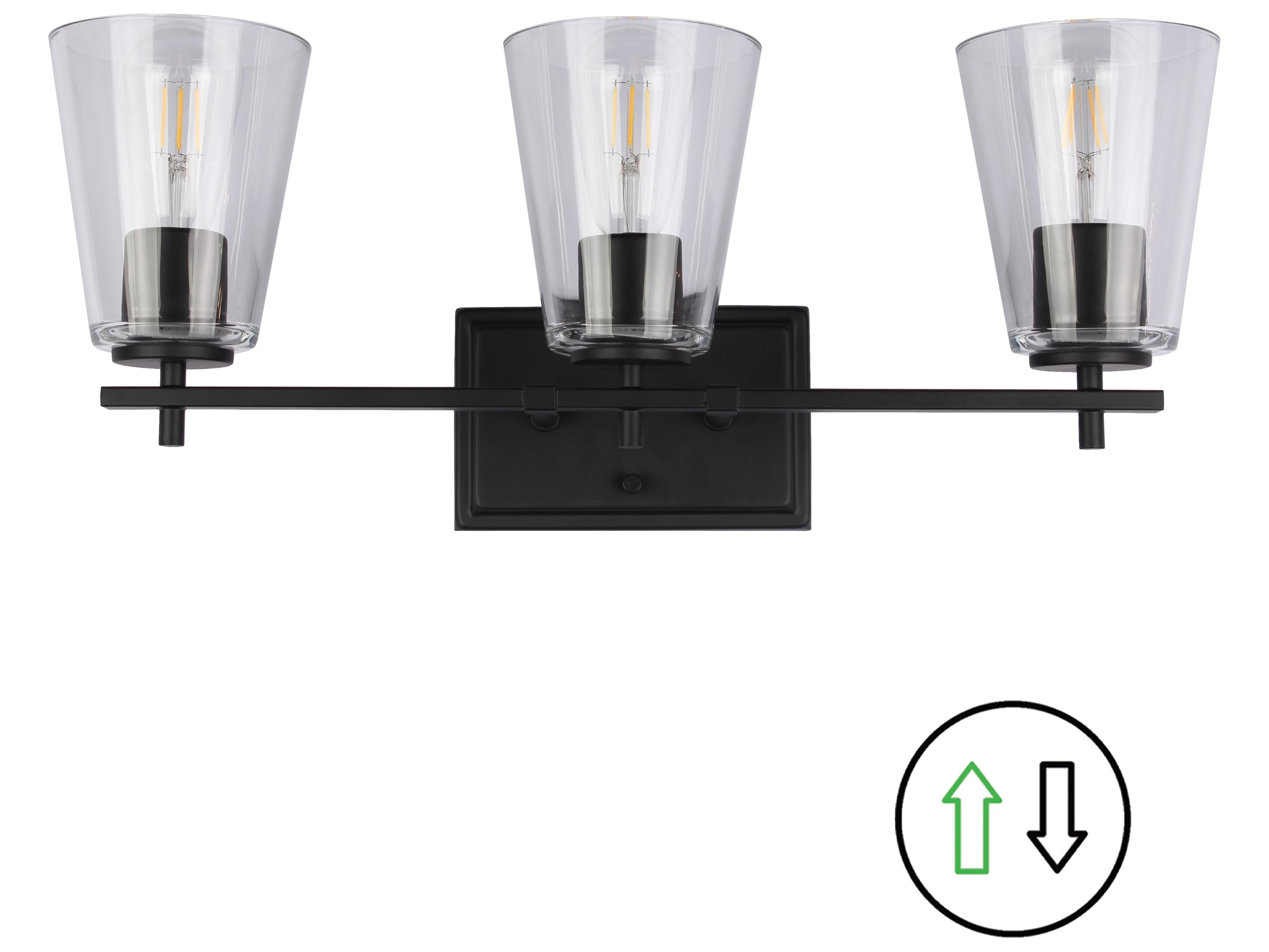 Dainolite Wenda Matte Black Vanity Light