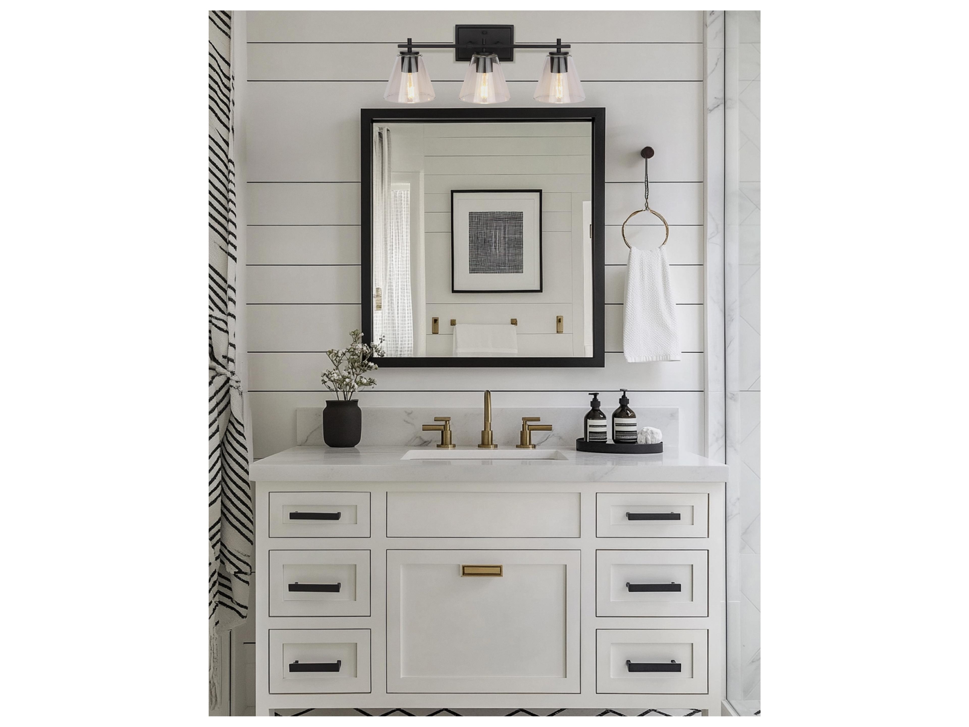 Dainolite Wenda Matte Black Vanity Light