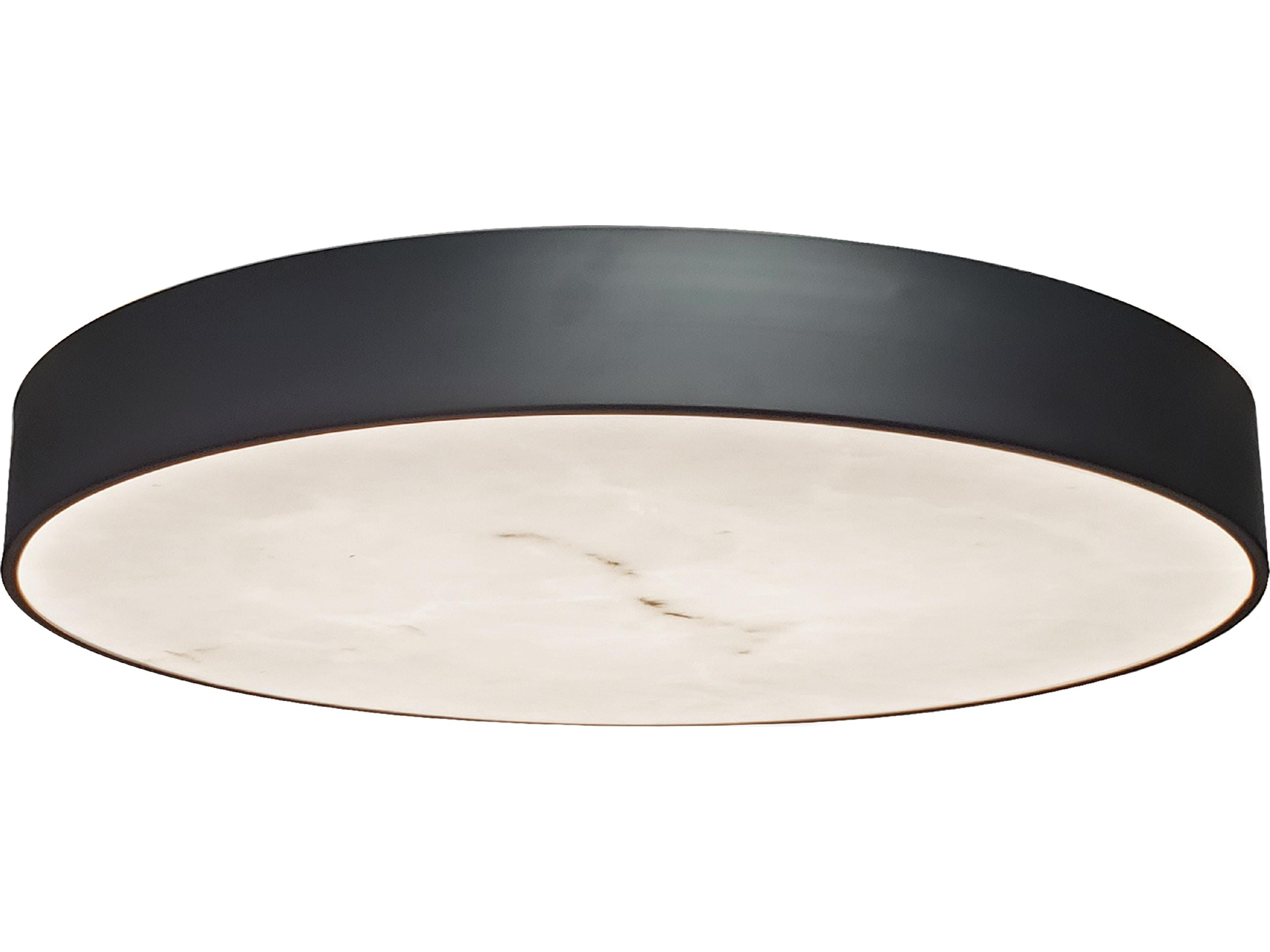Walsh 1-Light Alabaster Matte Black Round Flush Mount