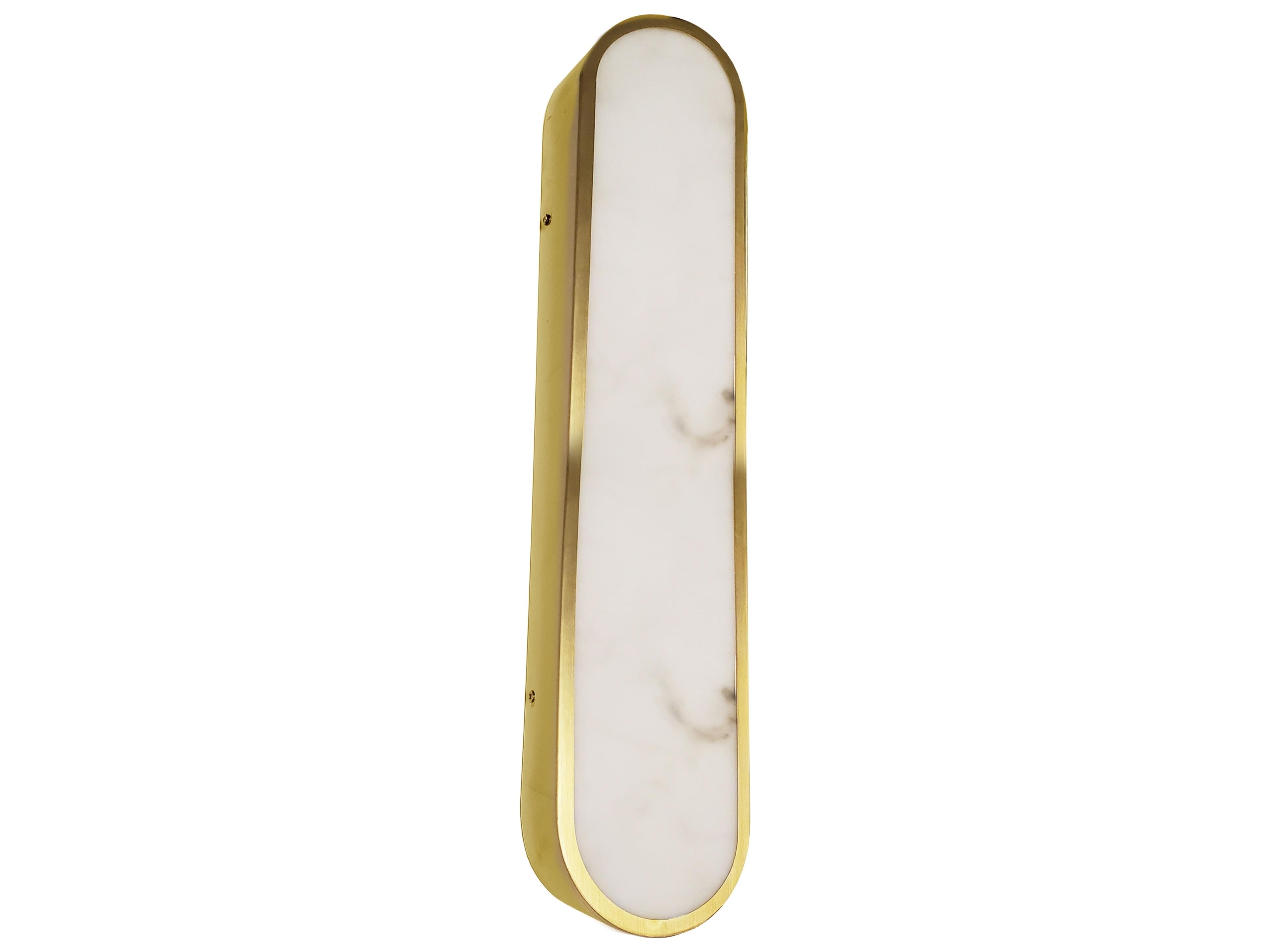 Dainolite Walsh 1-Light Alabaster Brass Wall Sconce