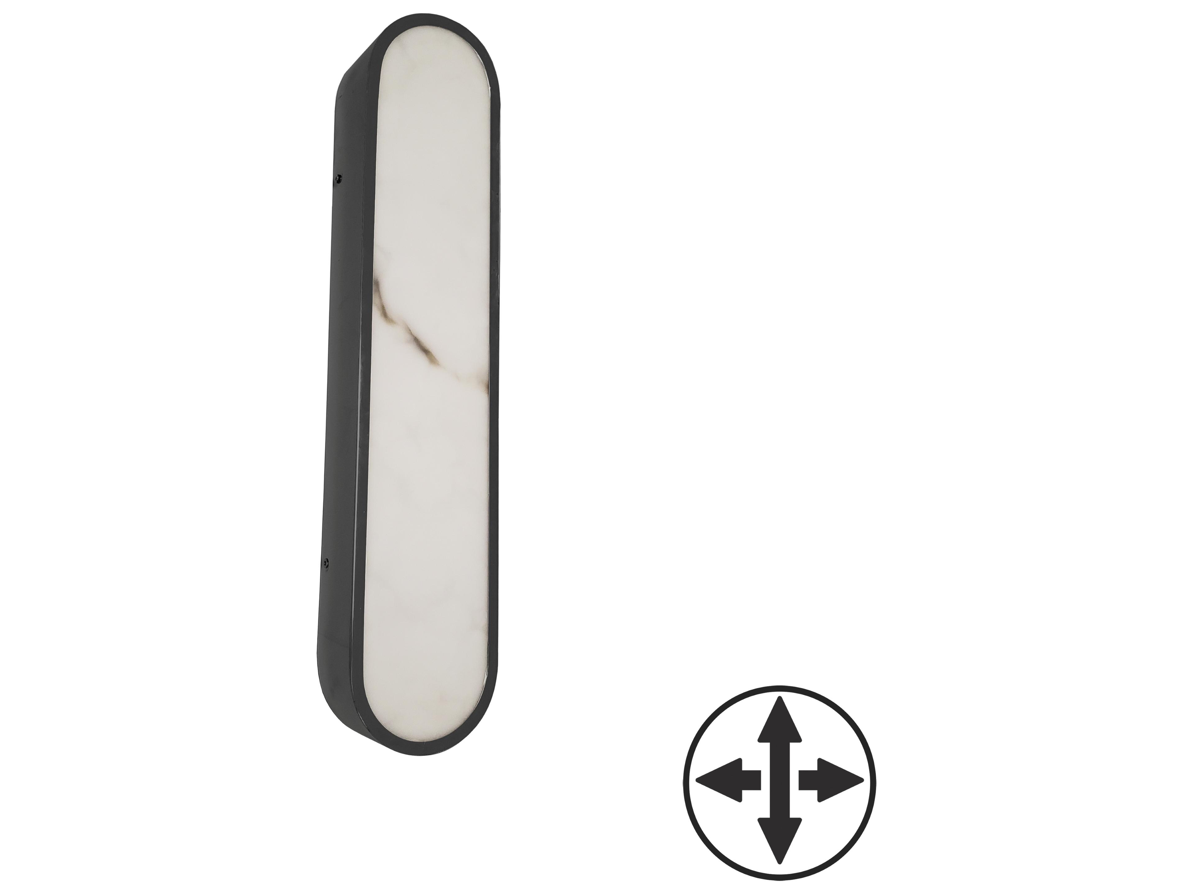 Dainolite Walsh 1-Light Alabaster Black Wall Sconce