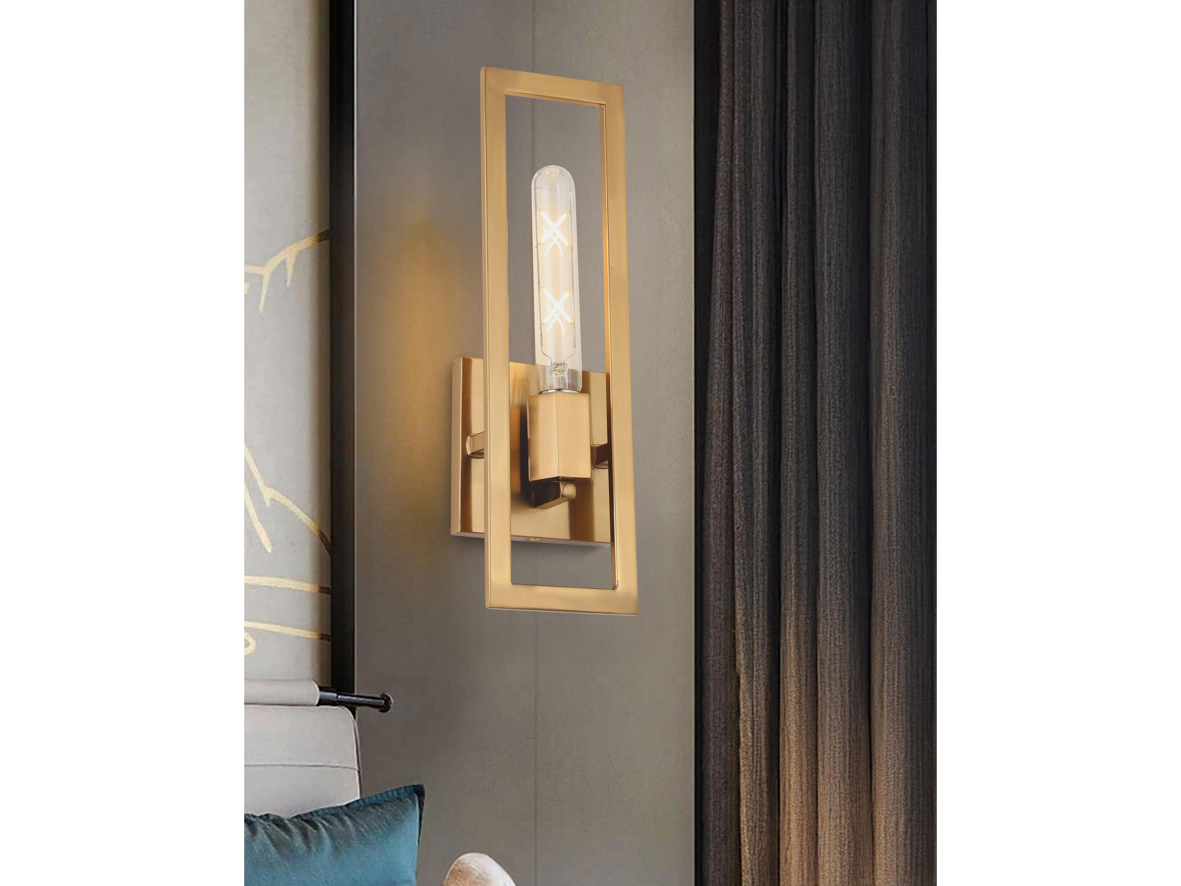 Dainolite Wisteria 1-Light Aged Brass Wall Sconce