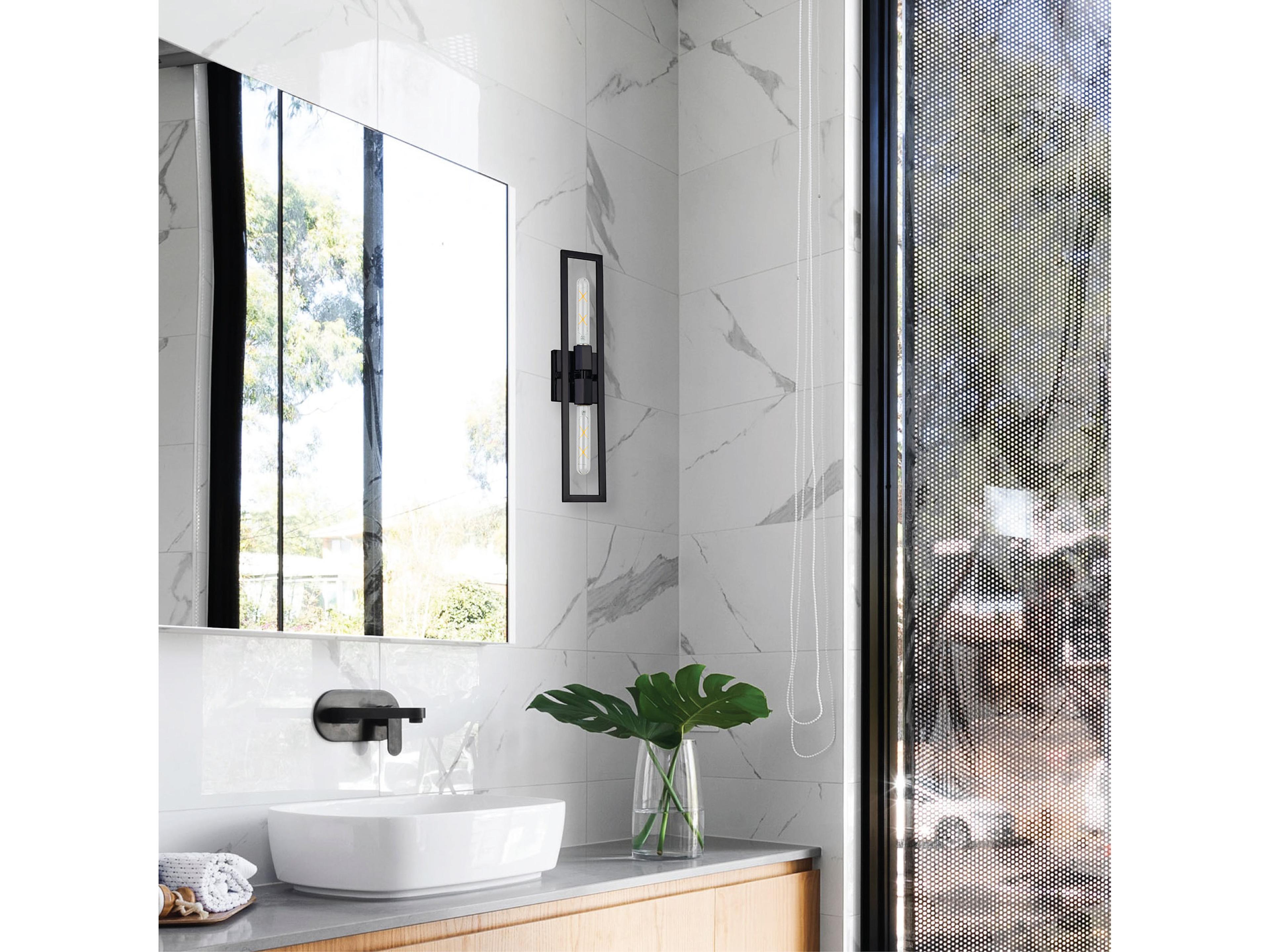 Dainolite Wisteria 2-Light Matte Black Wall Sconce