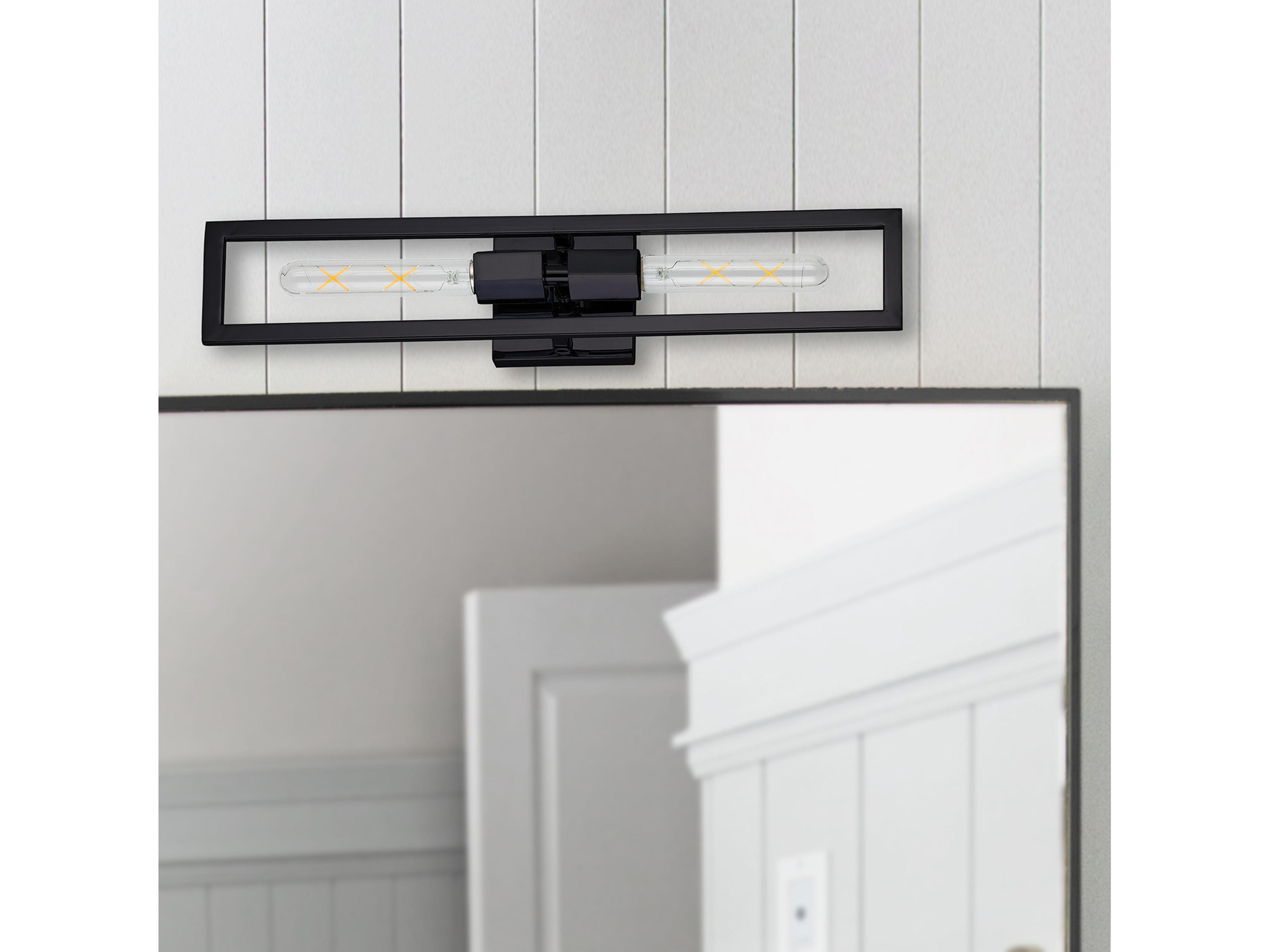 Dainolite Wisteria 2-Light Matte Black Wall Sconce