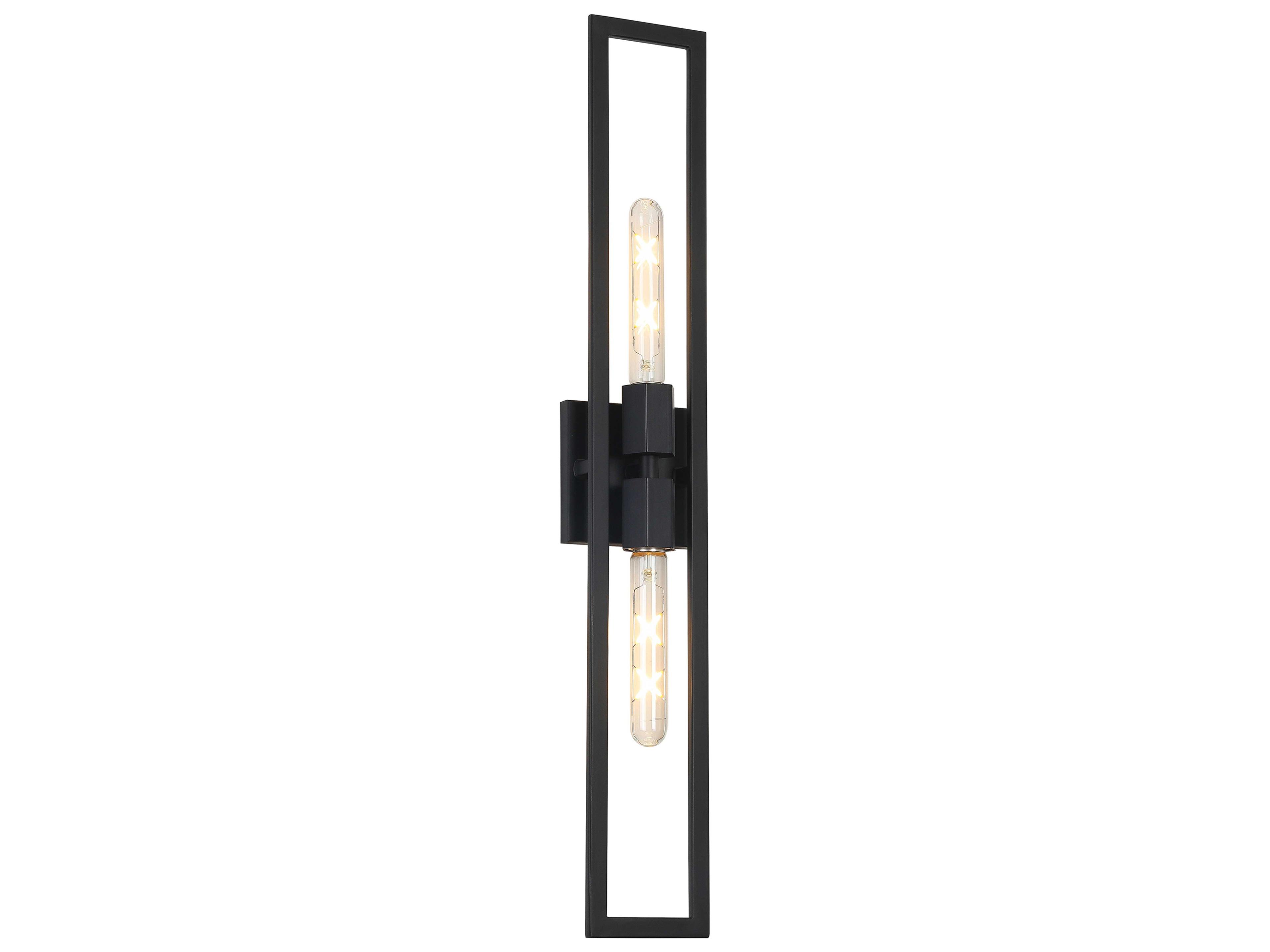 Dainolite Wisteria 2-Light Matte Black Wall Sconce