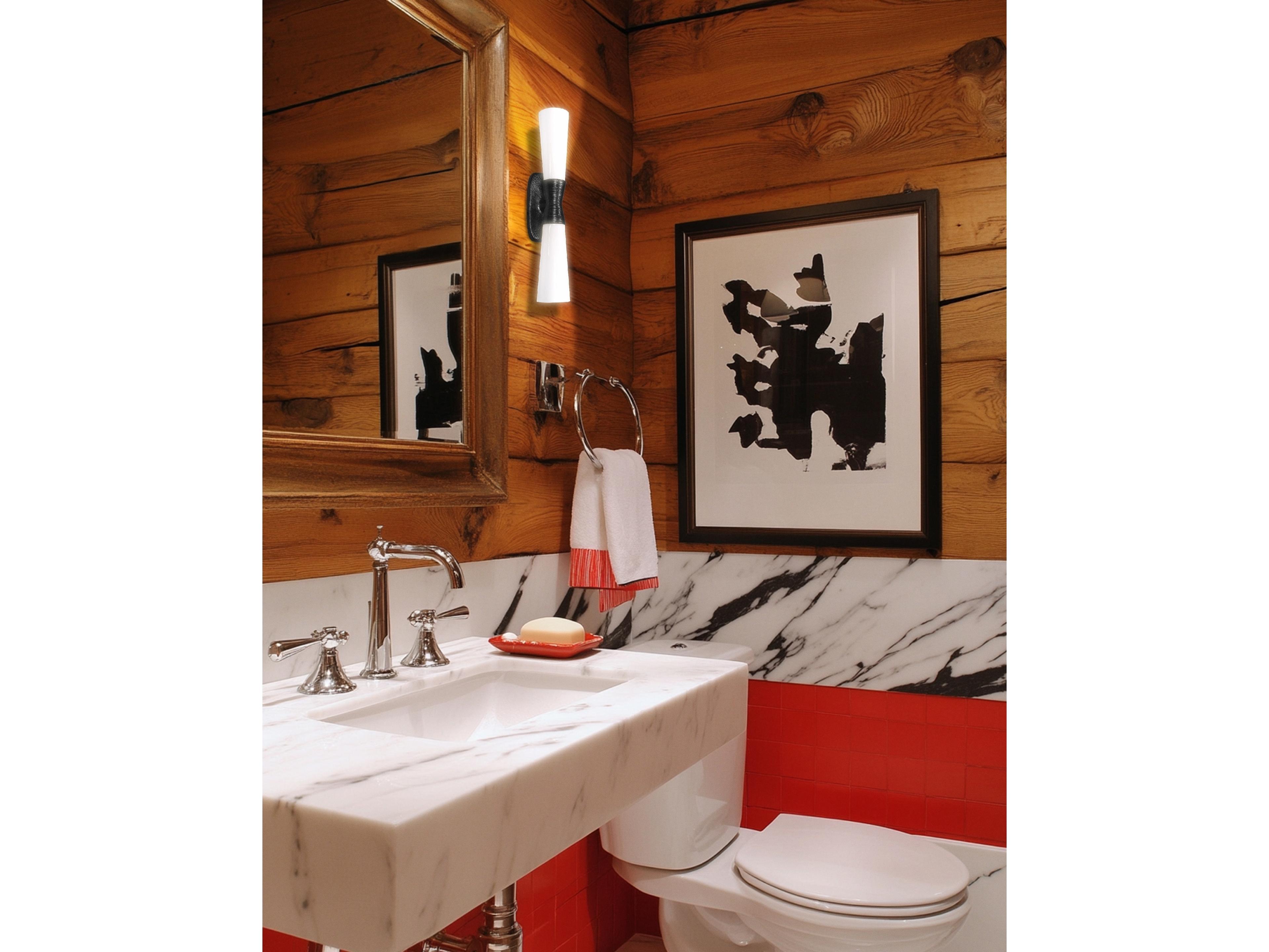 Dainolite Whitney 2-Light Matte Black Wall Sconce