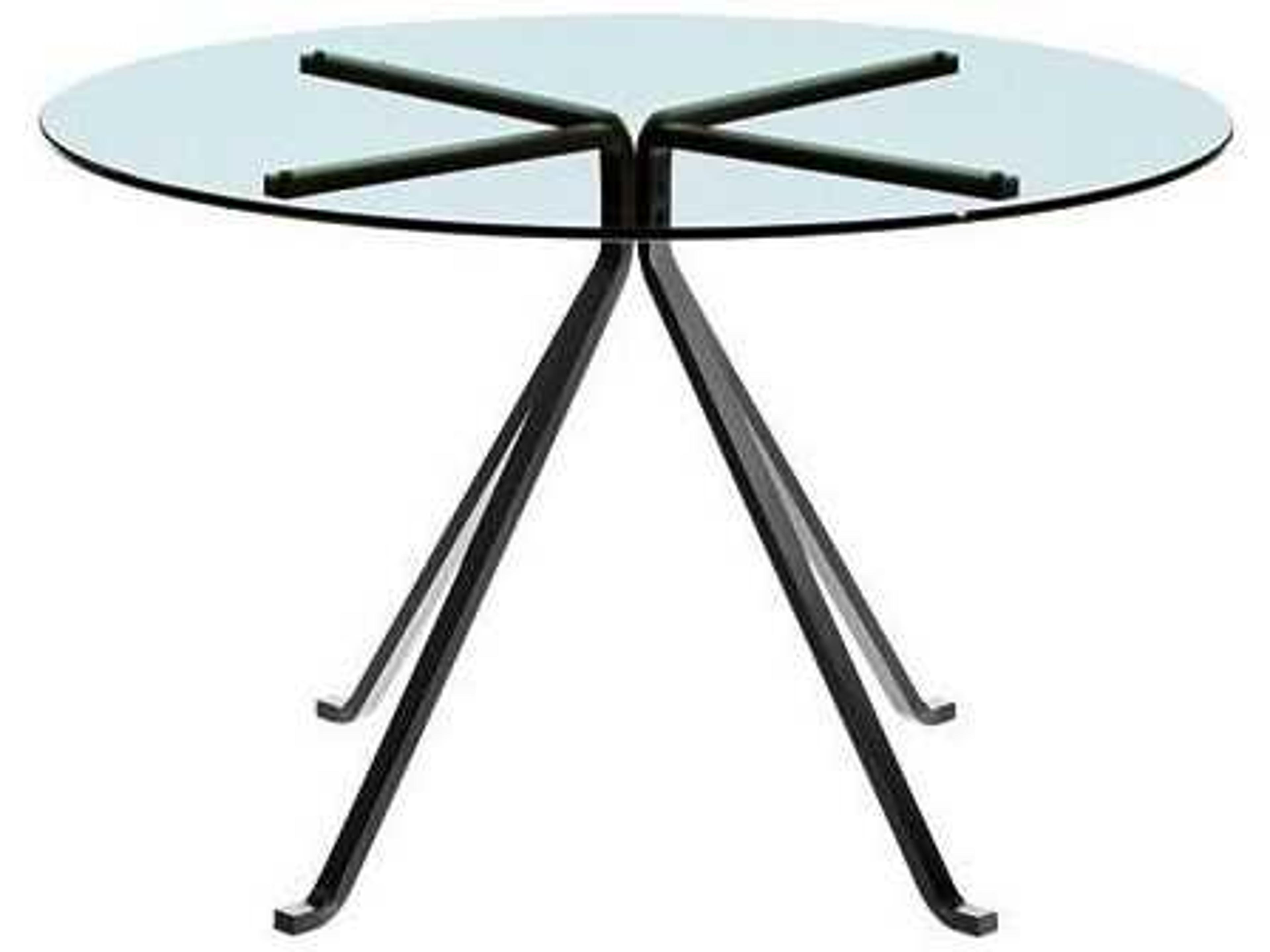 Cuginetto By Enzo Mari Round Glass End Table
