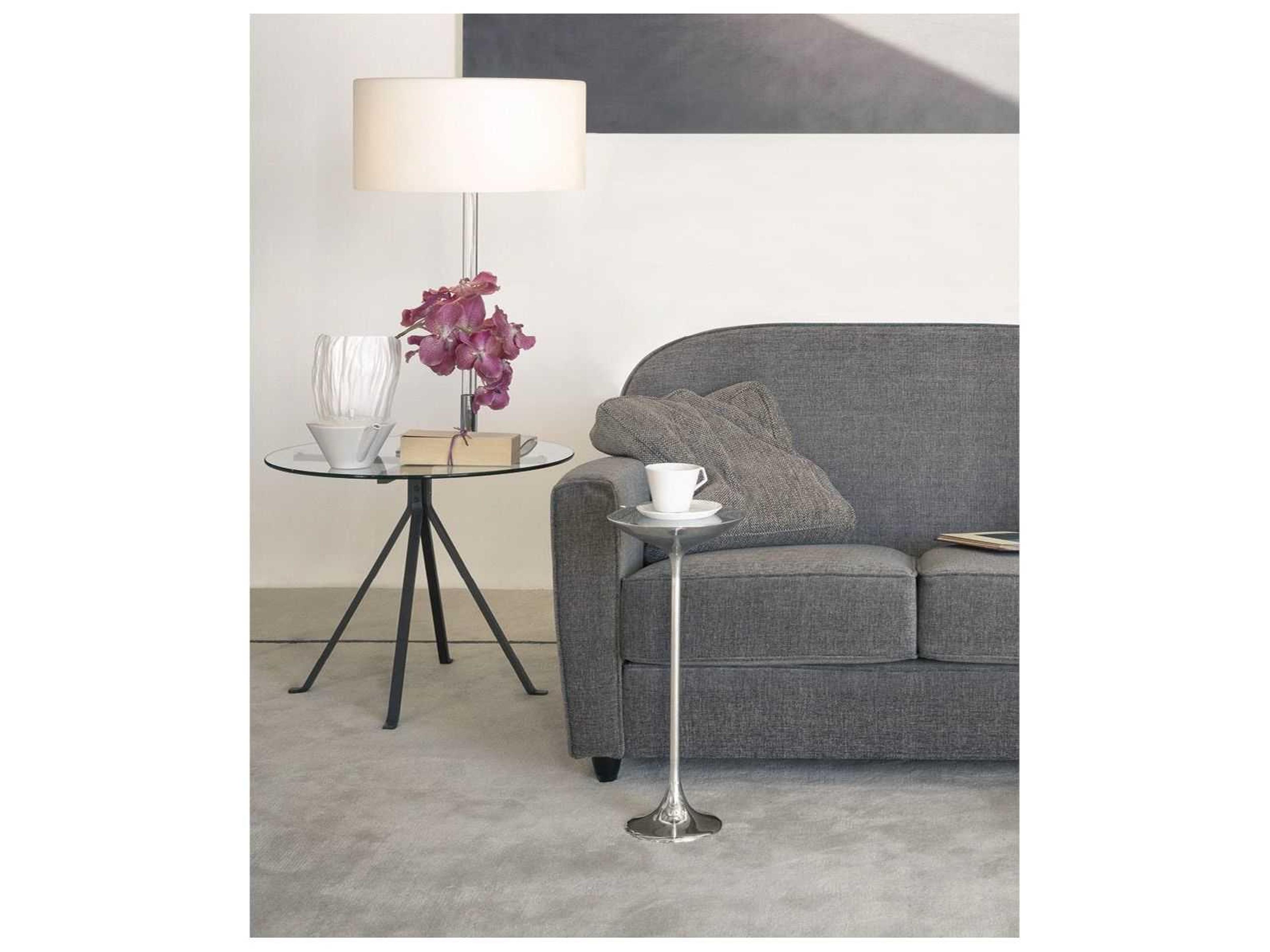 Driade Cuginetto By Enzo Mari Round Glass End Table