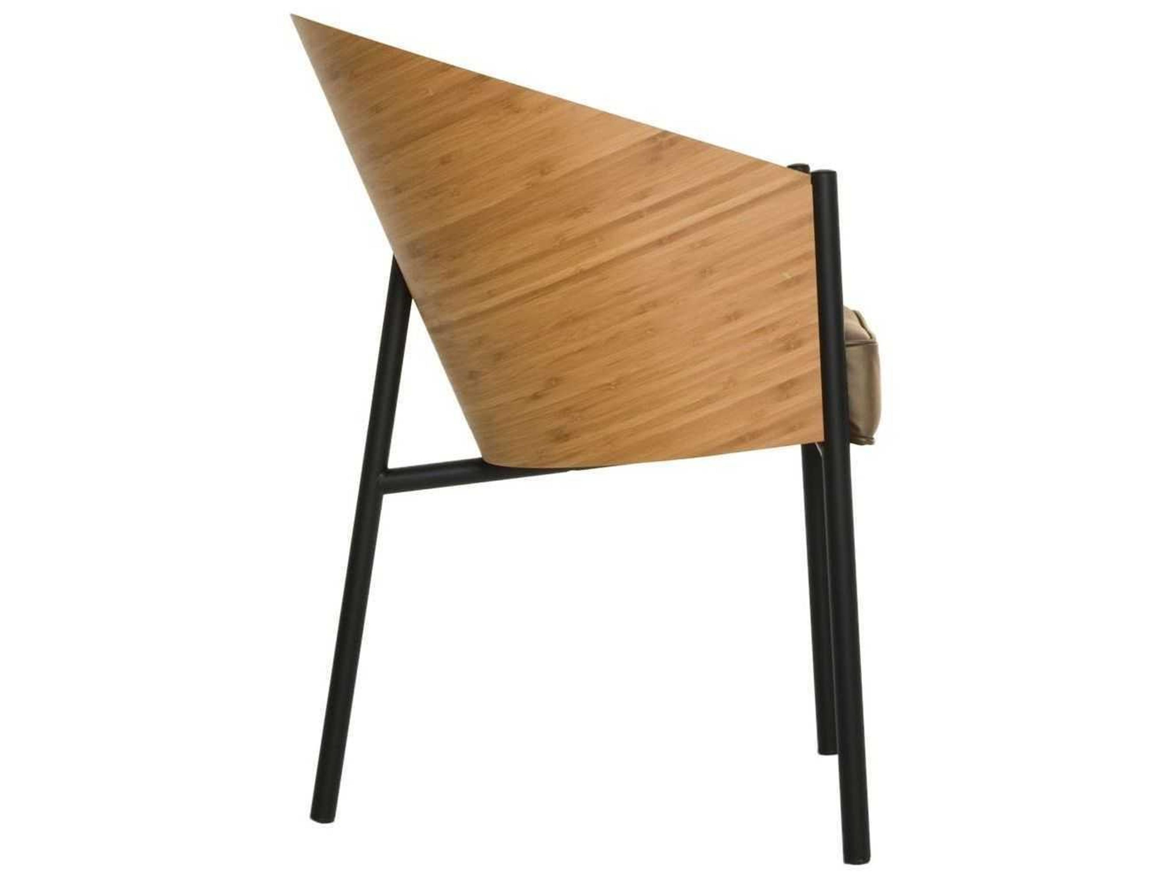 Driade Costes By Phillipe Starck Leather Ply Wood Beige Upholstered Arm Dining Chair