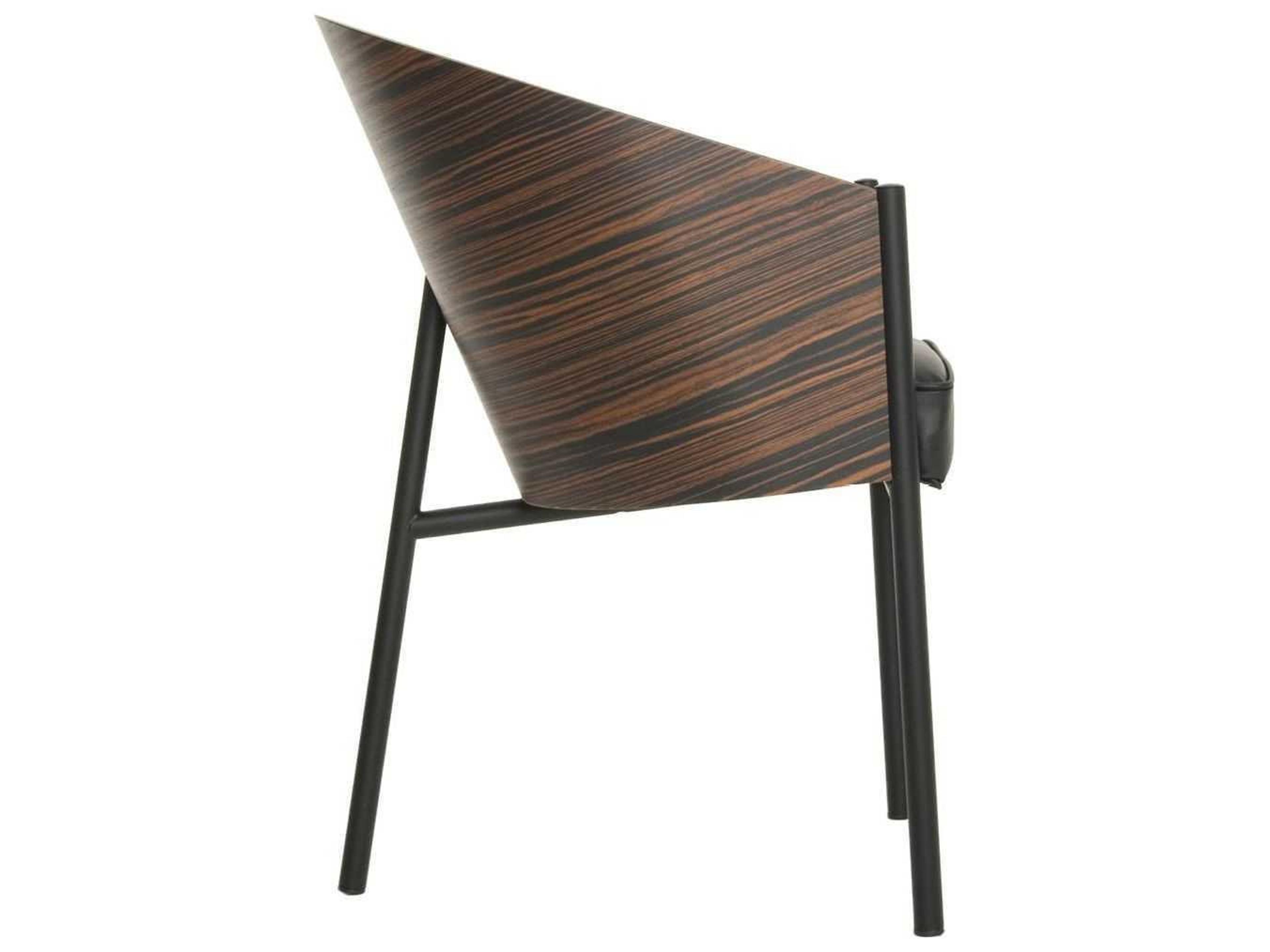 Driade Costes By Phillipe Starck Leather Ply Wood Beige Upholstered Arm Dining Chair