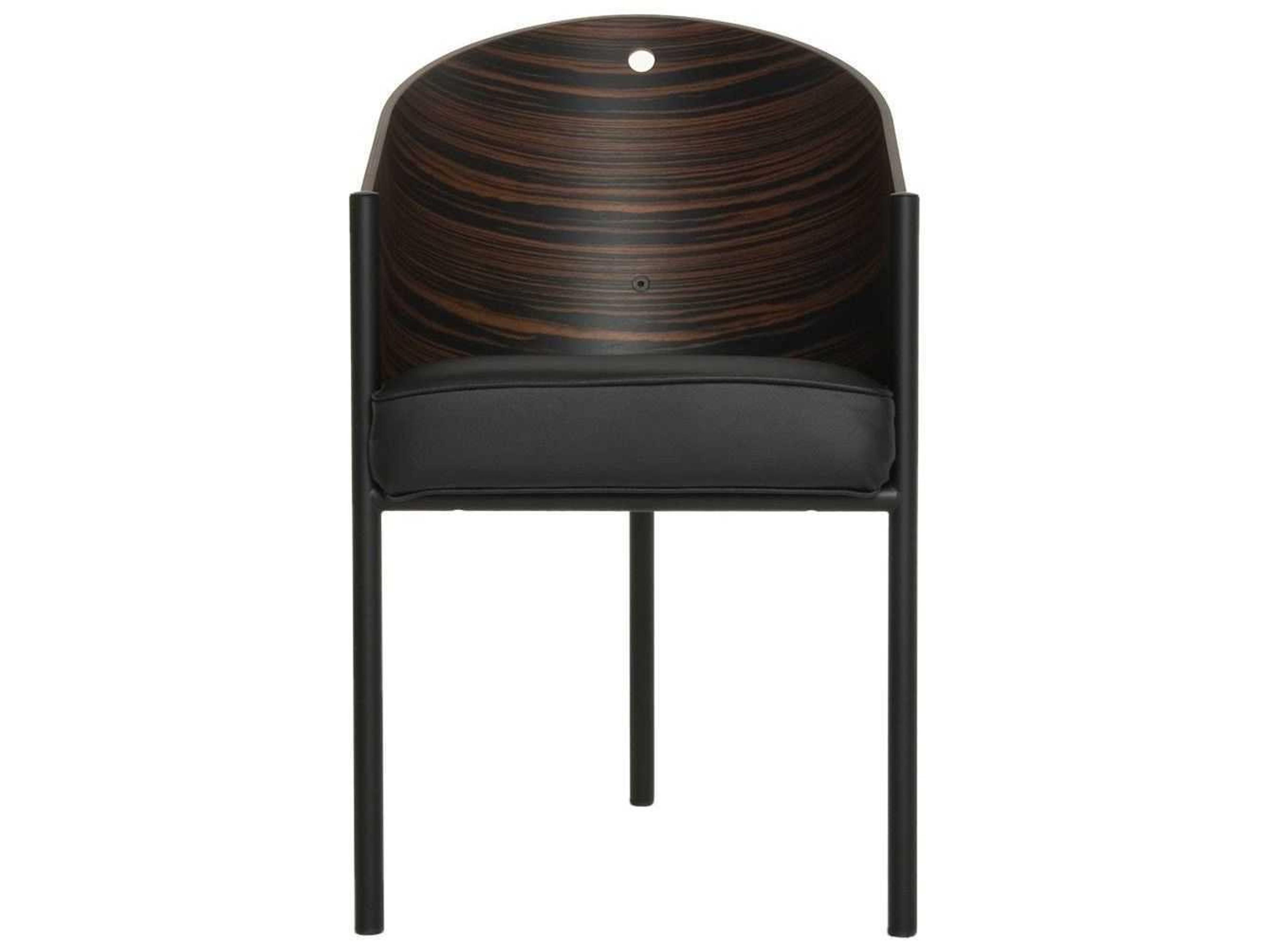 Driade Costes By Phillipe Starck Leather Ply Wood Beige Upholstered Arm Dining Chair