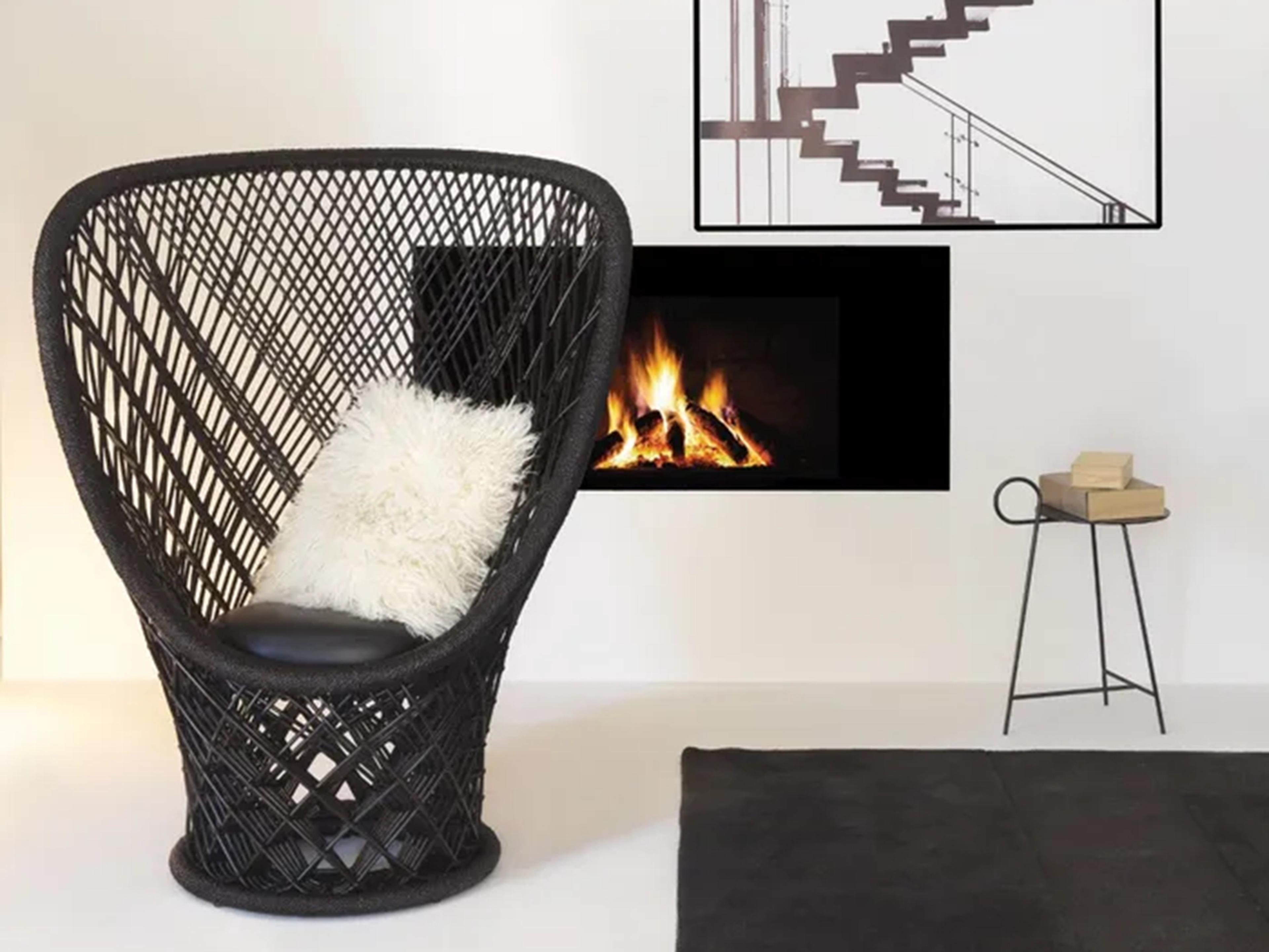 Driade Pavo By Patricia Urquiola Brown Leather Accent Chair