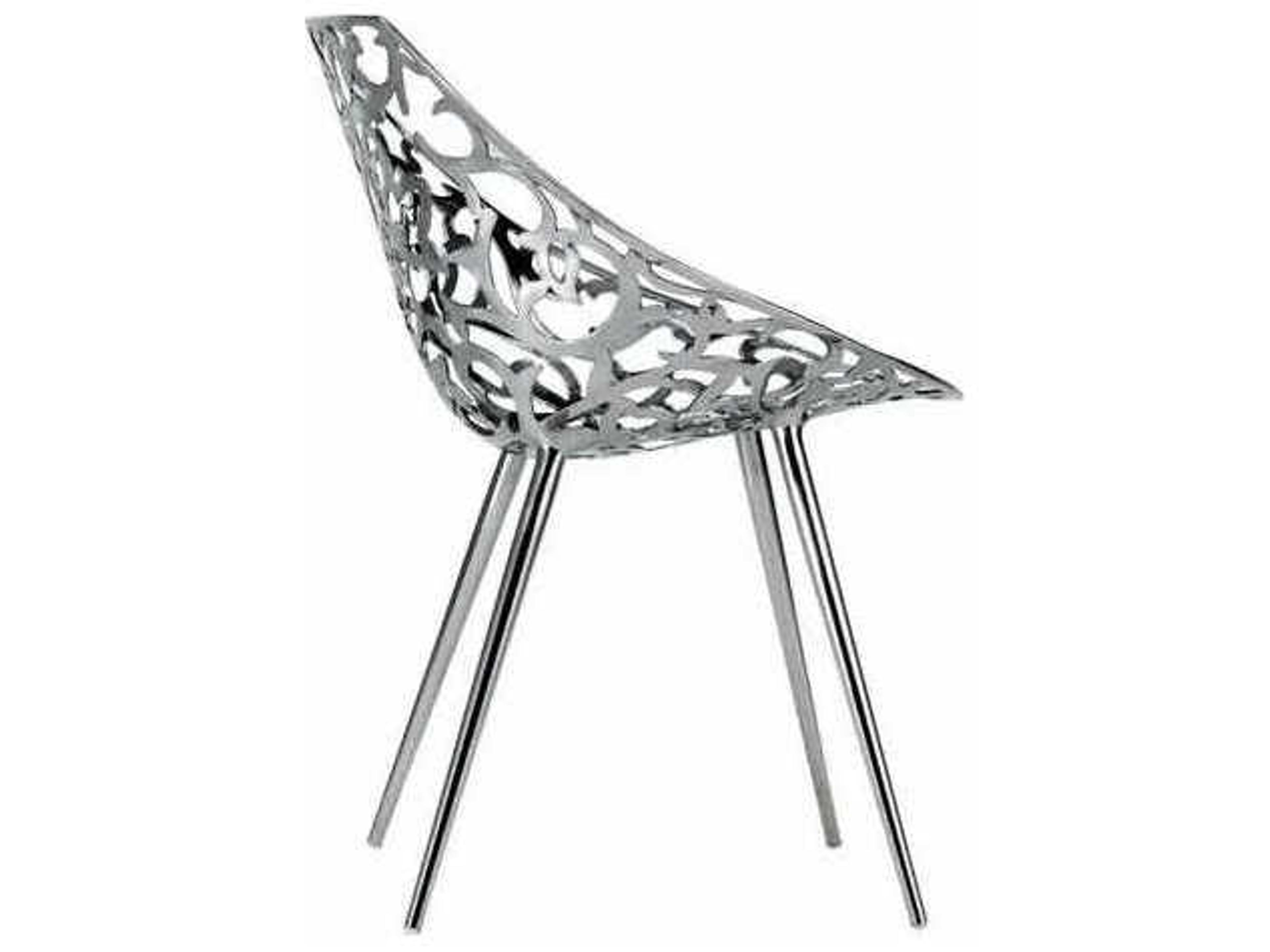 Driade Miss Lacy By Phillippe Starck Silver Side Dining Chair