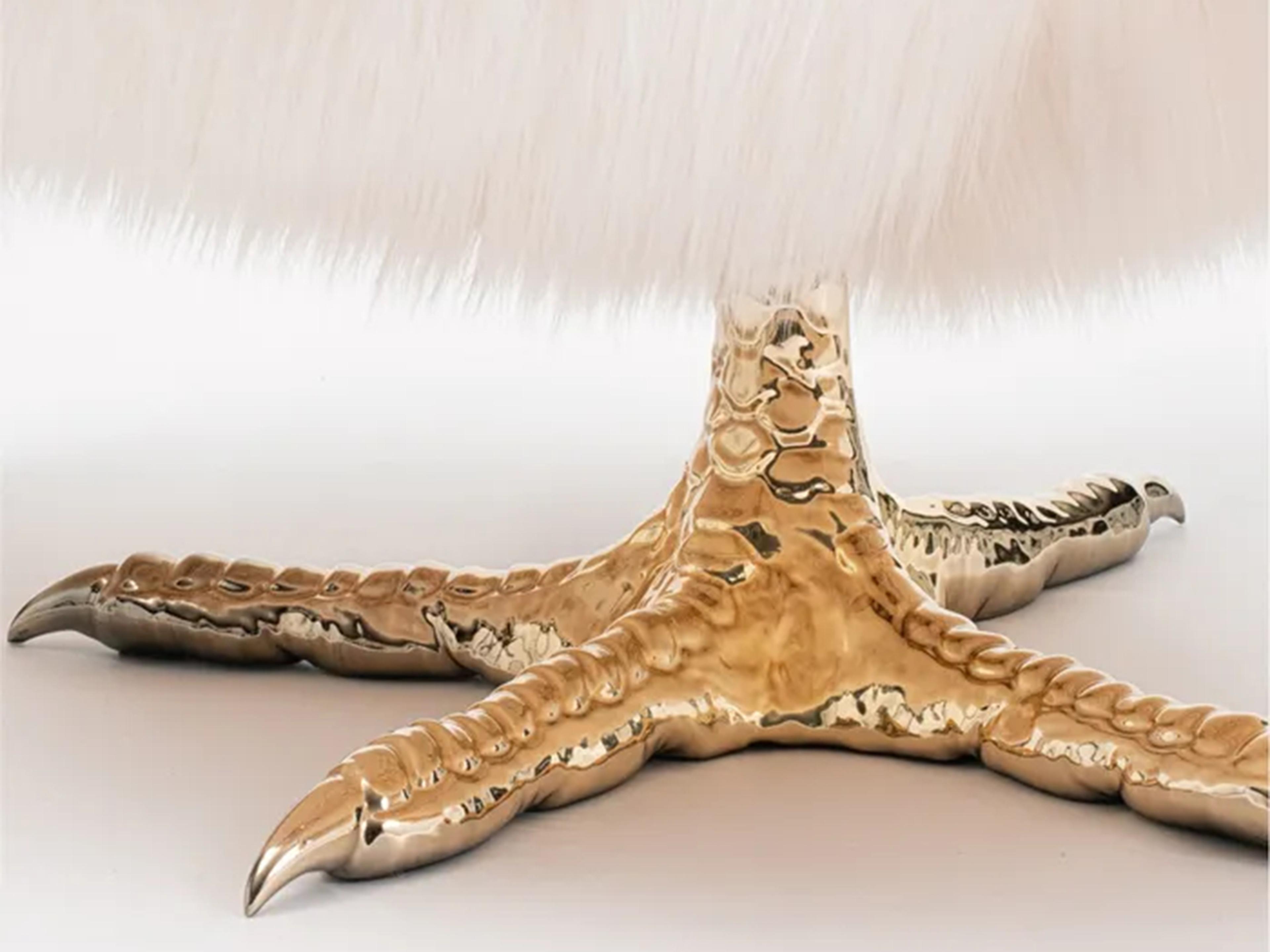 Driade Cocky Gold Fur Ottoman