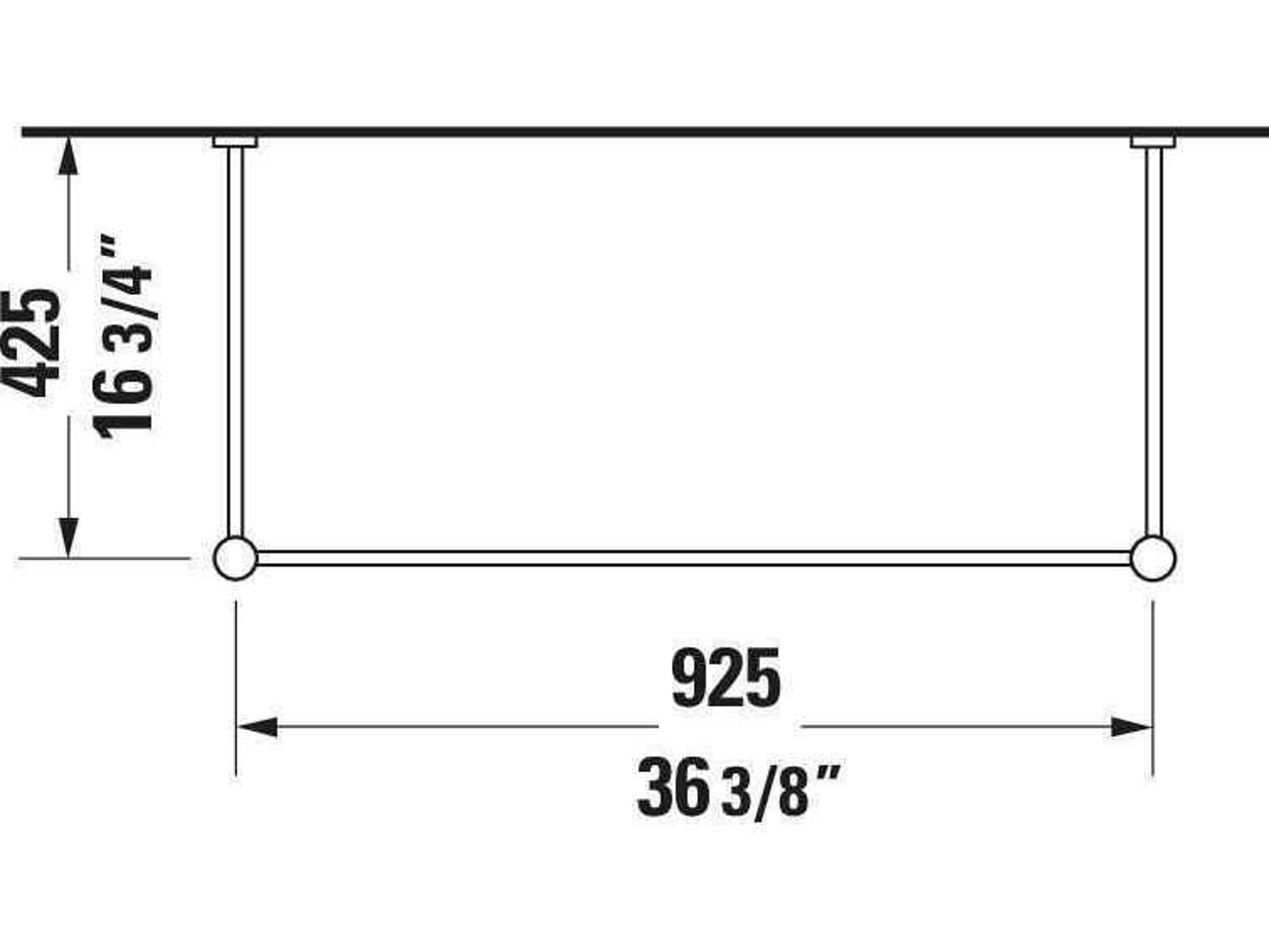 Duravit Vero 36'' Polished Chrome Metal Console
