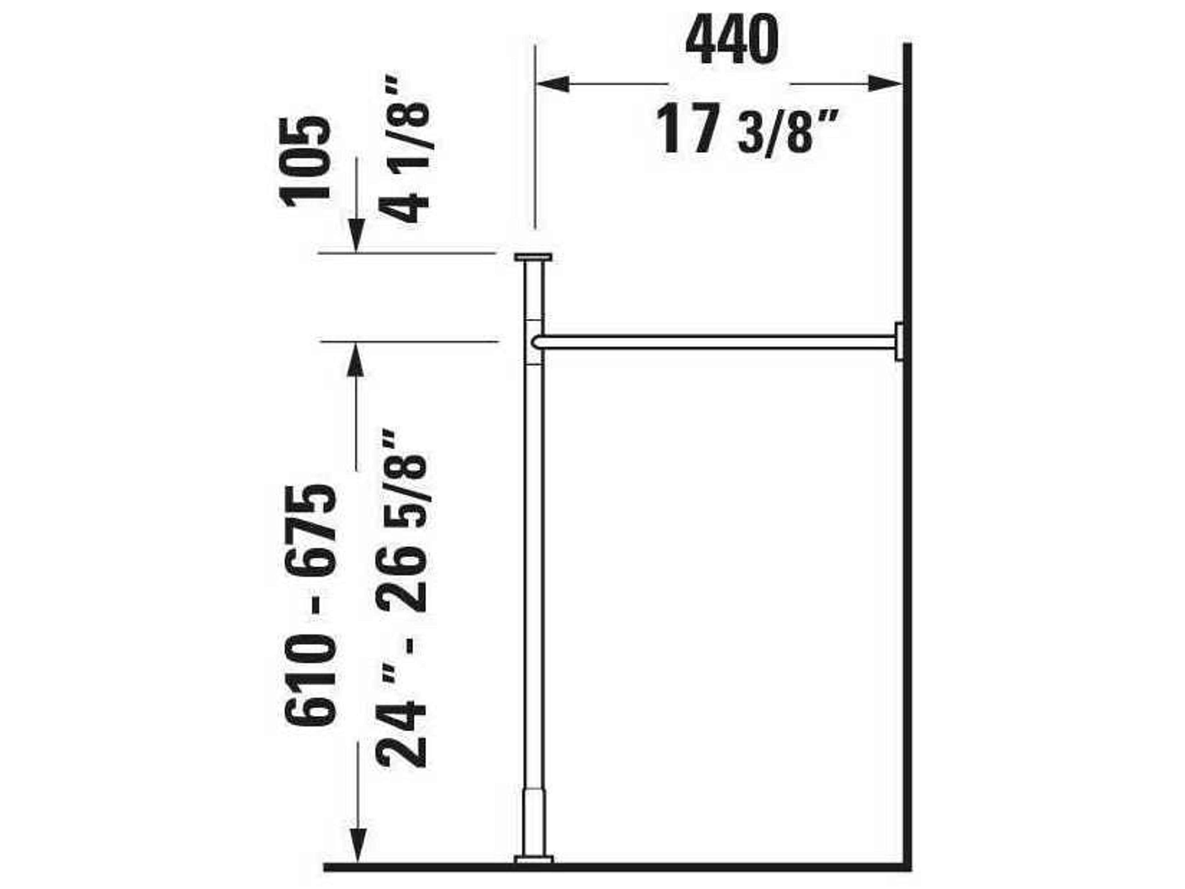 Duravit Vero 31'' Polished Chrome Metal Console