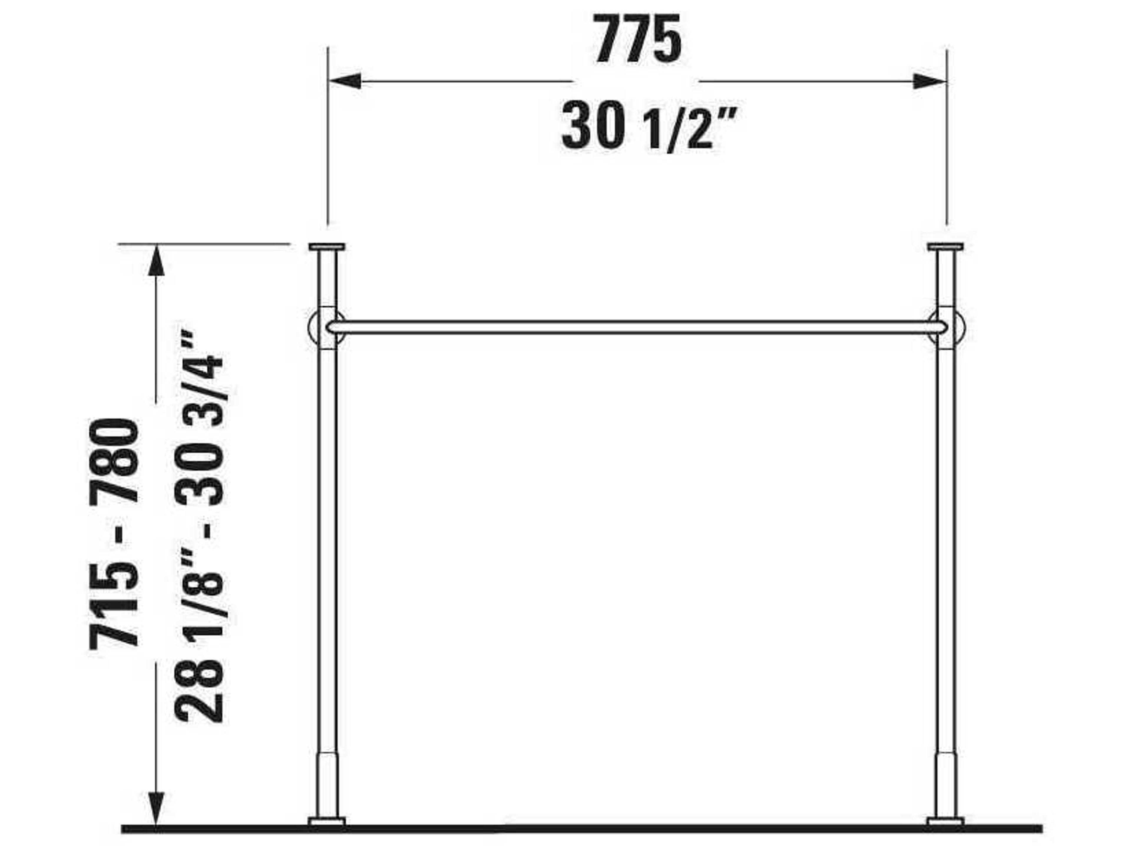 Duravit Vero 31'' Polished Chrome Metal Console