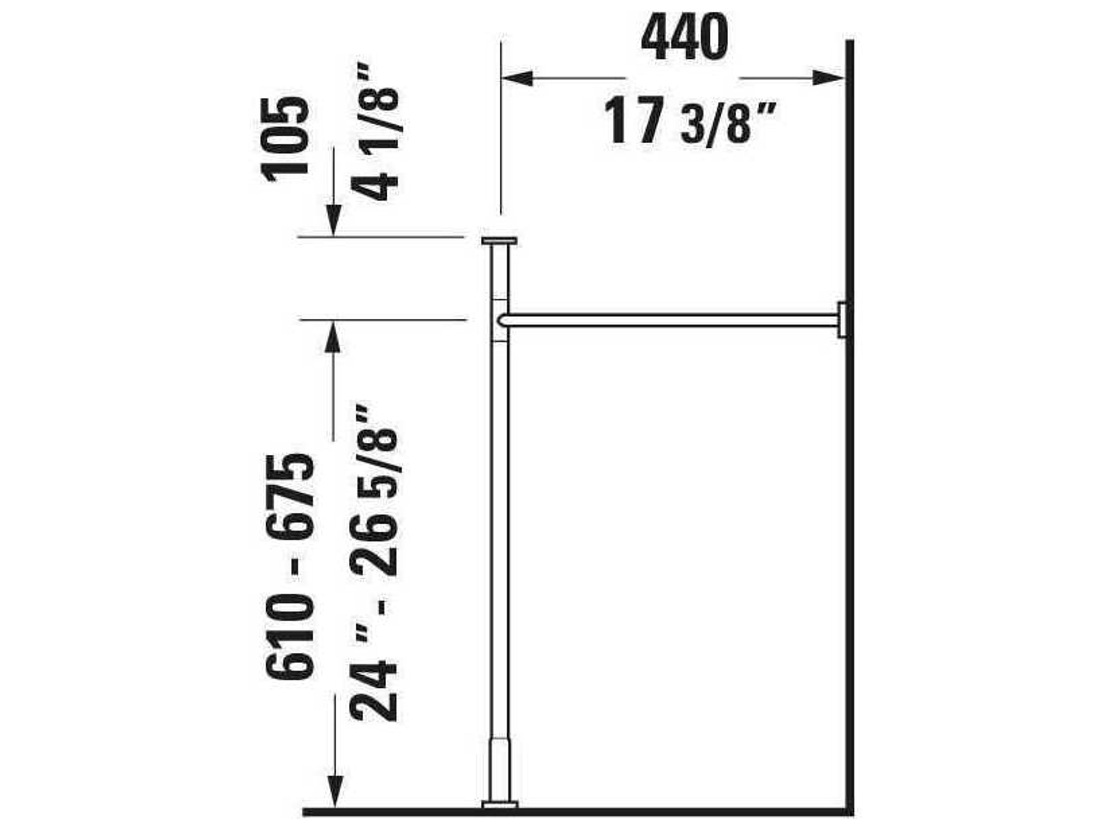 Duravit Vero 46'' Polished Chrome Metal Console