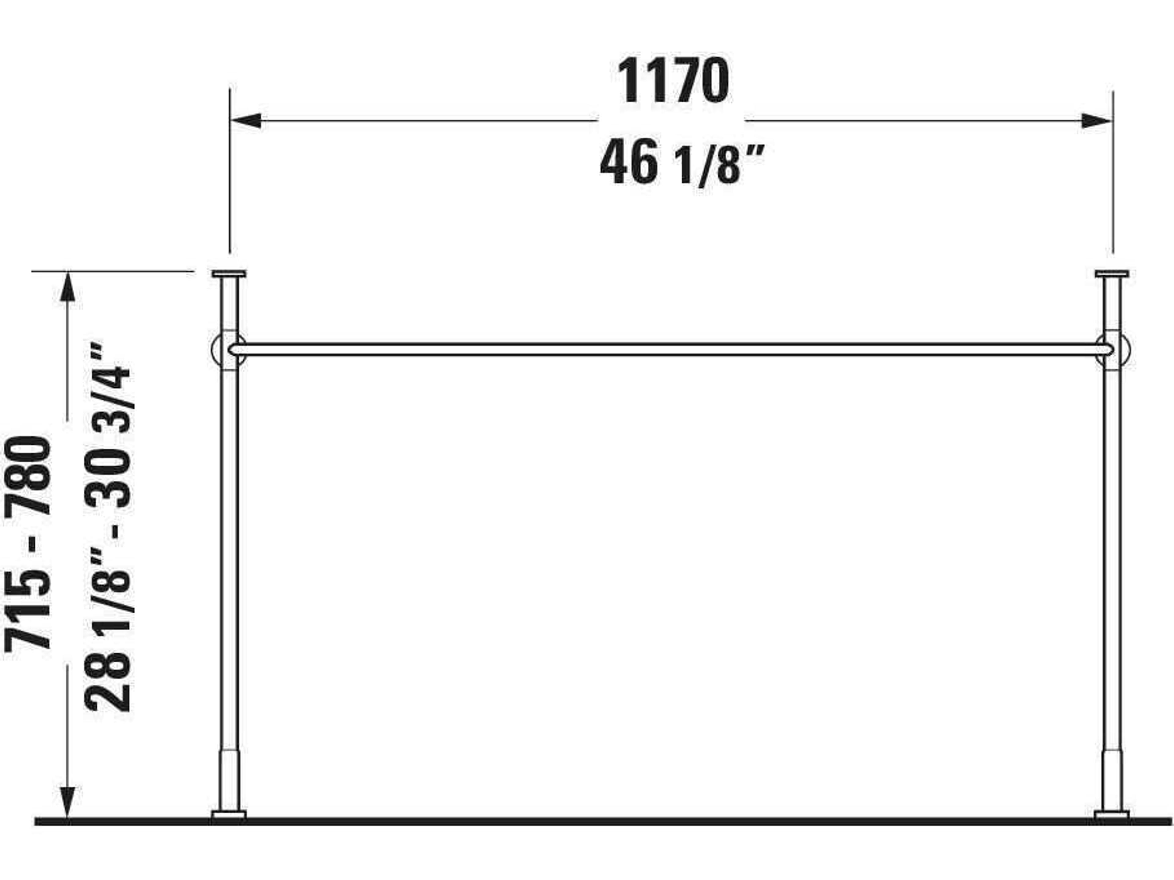 Duravit Vero 46'' Polished Chrome Metal Console