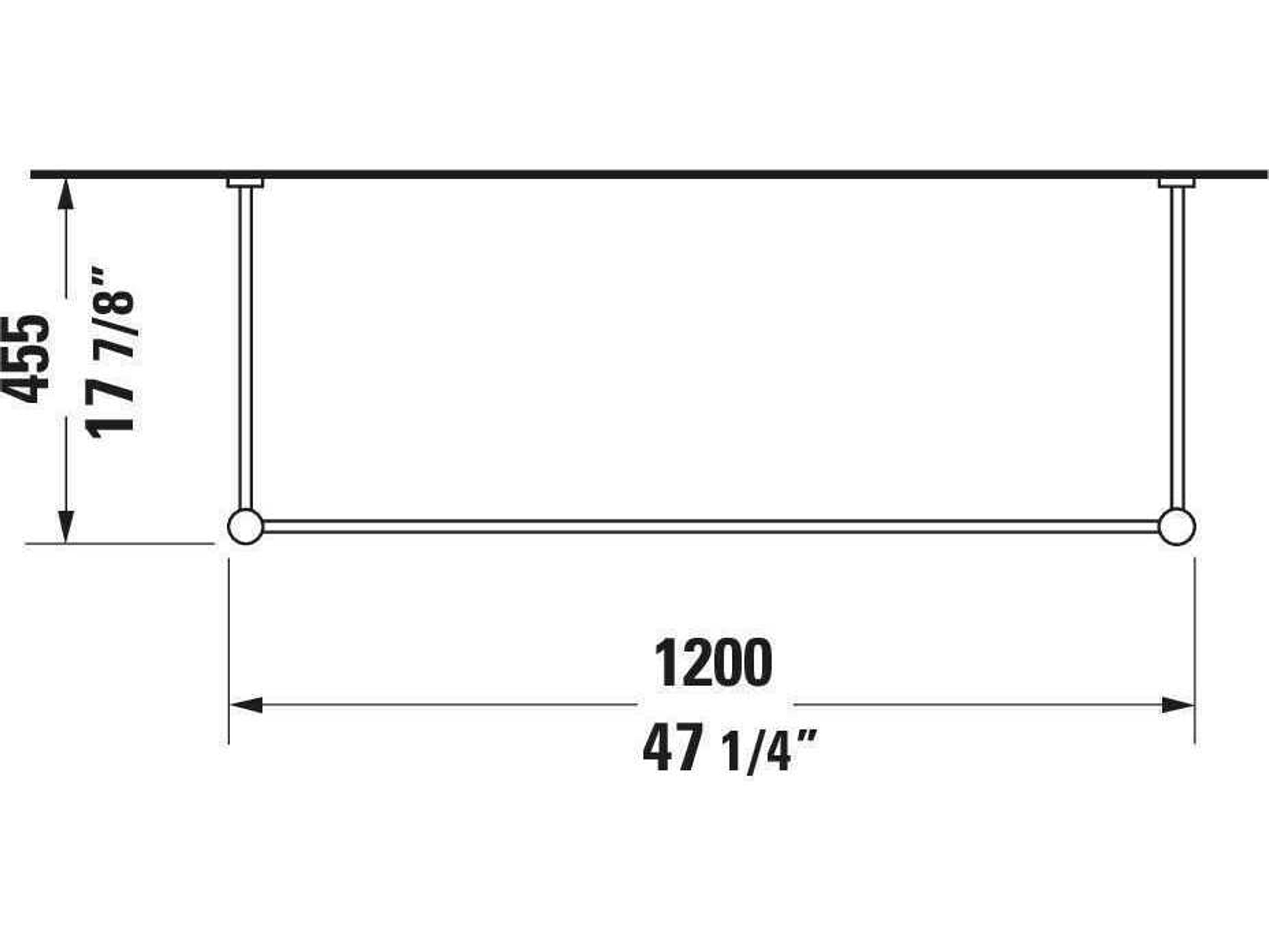 Duravit Vero 46'' Polished Chrome Metal Console