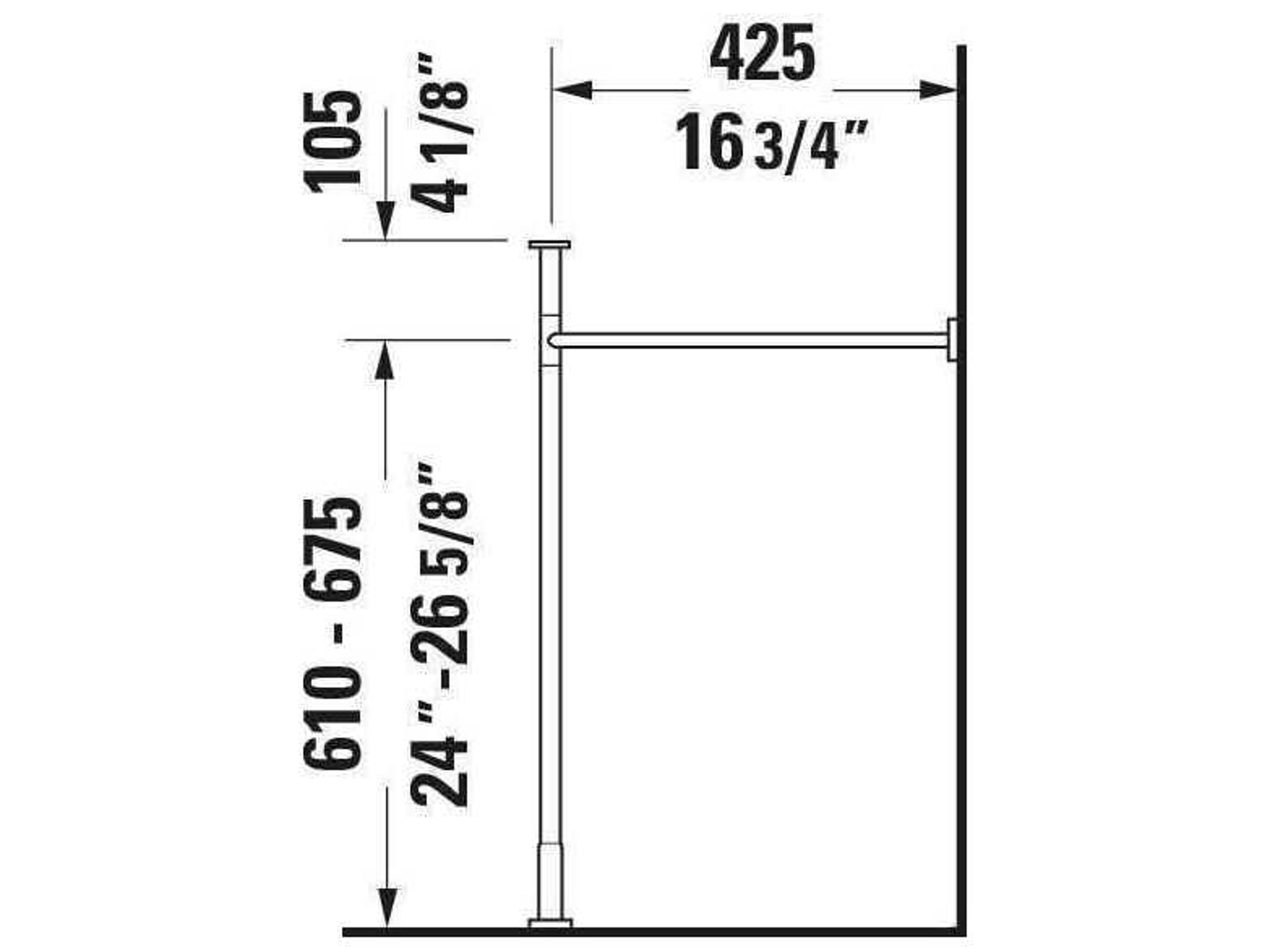 Duravit Vero 44'' Polished Chrome Metal Console
