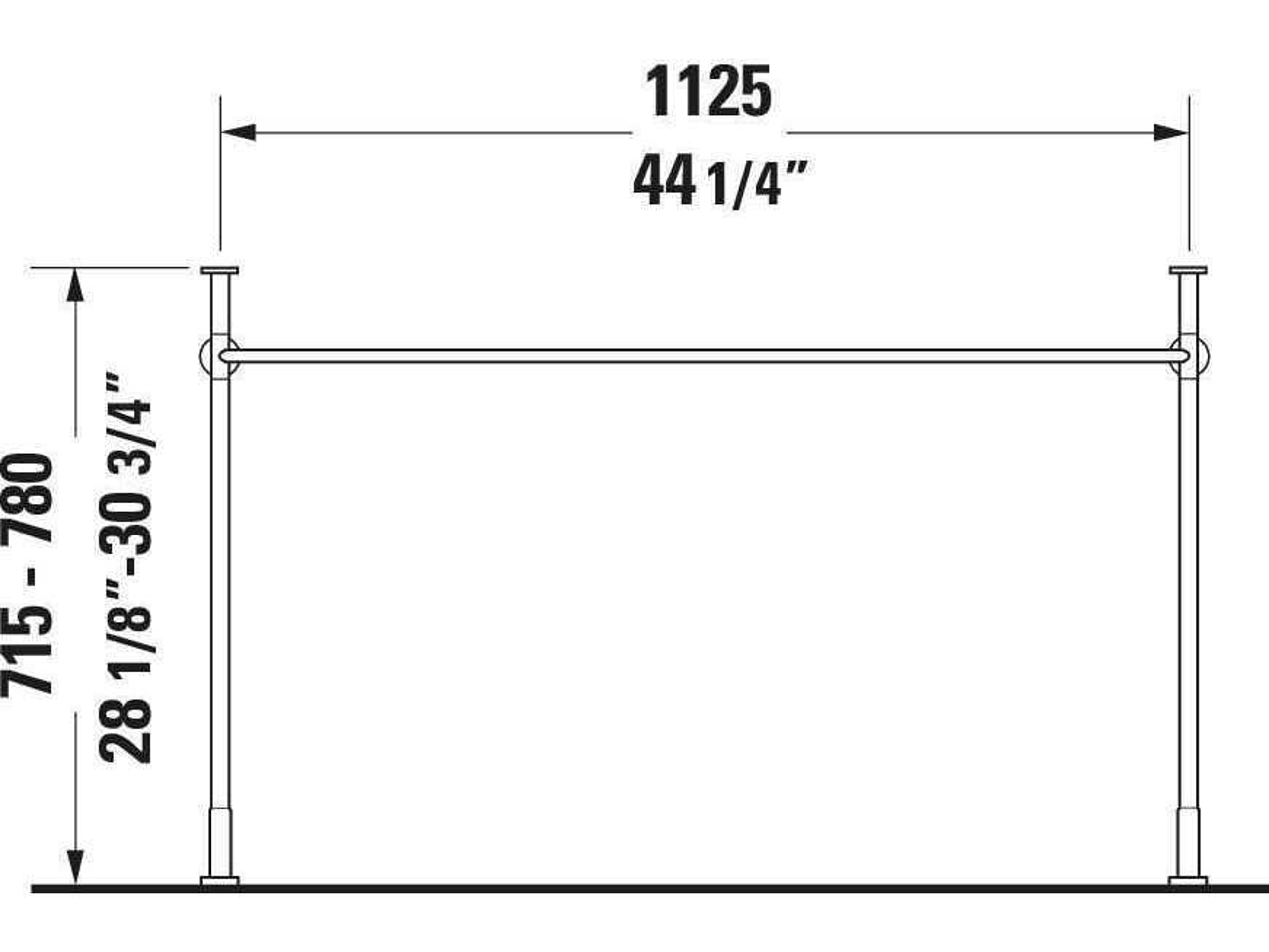 Duravit Vero 44'' Polished Chrome Metal Console