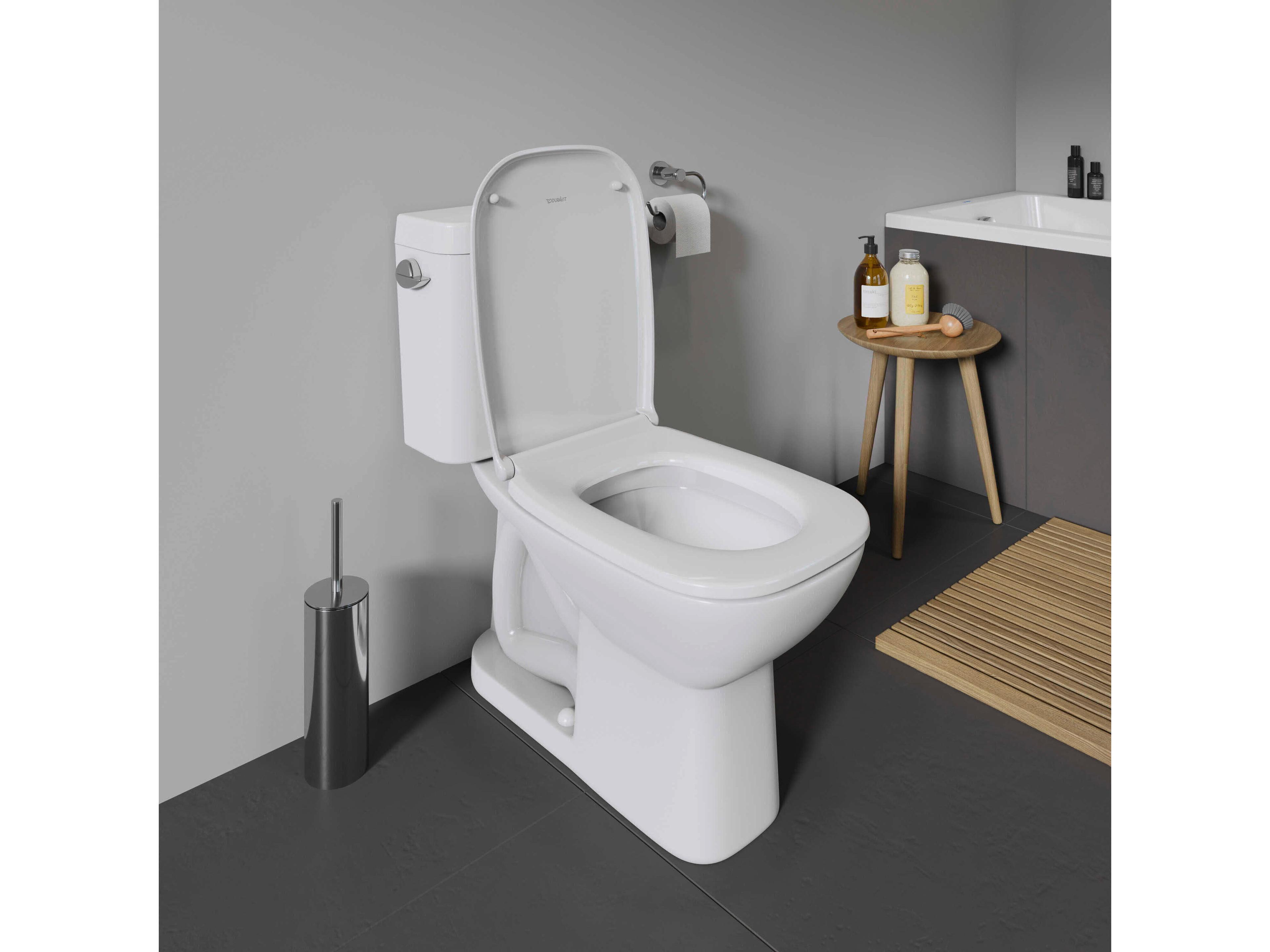 Duravit D-code 14'' White Toilet Seat - Stainless Steel Hinges - Soft Closure