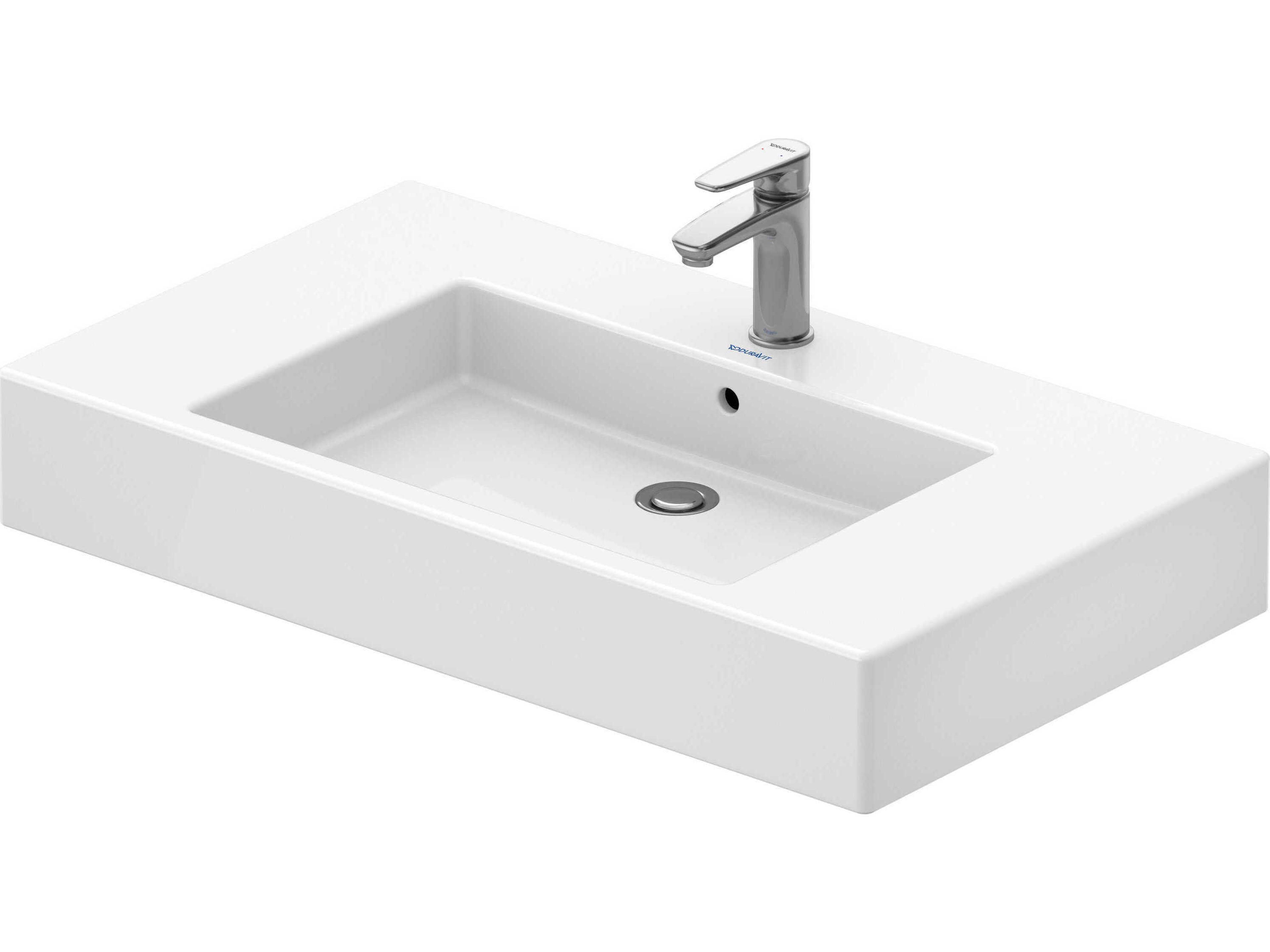 Vero 34'' Ceramic White High Gloss Sink with 1 Faucet Hole