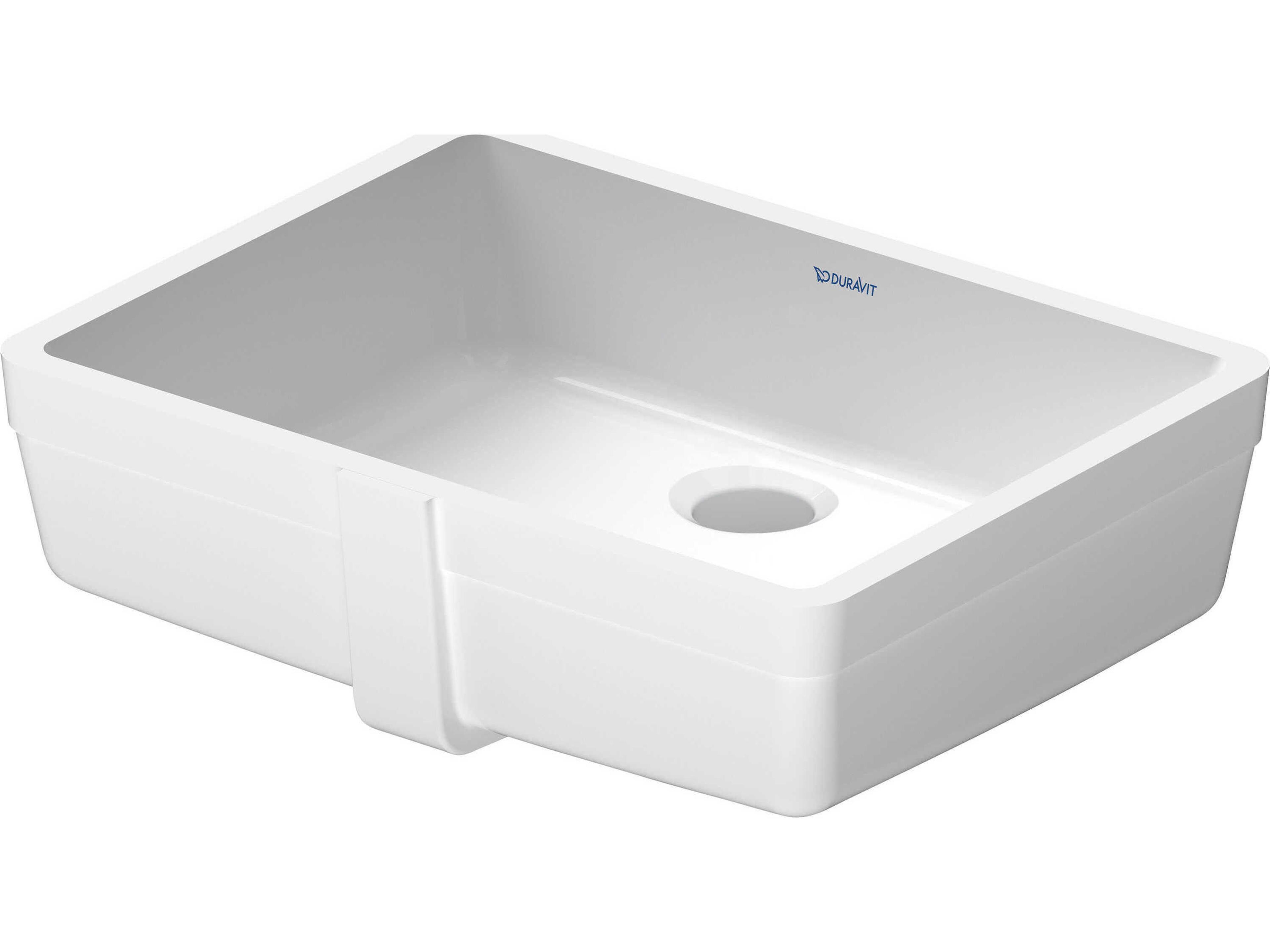 Duravit Vero 18'' Ceramic White High Gloss Undermount Sink with No Faucet Hole