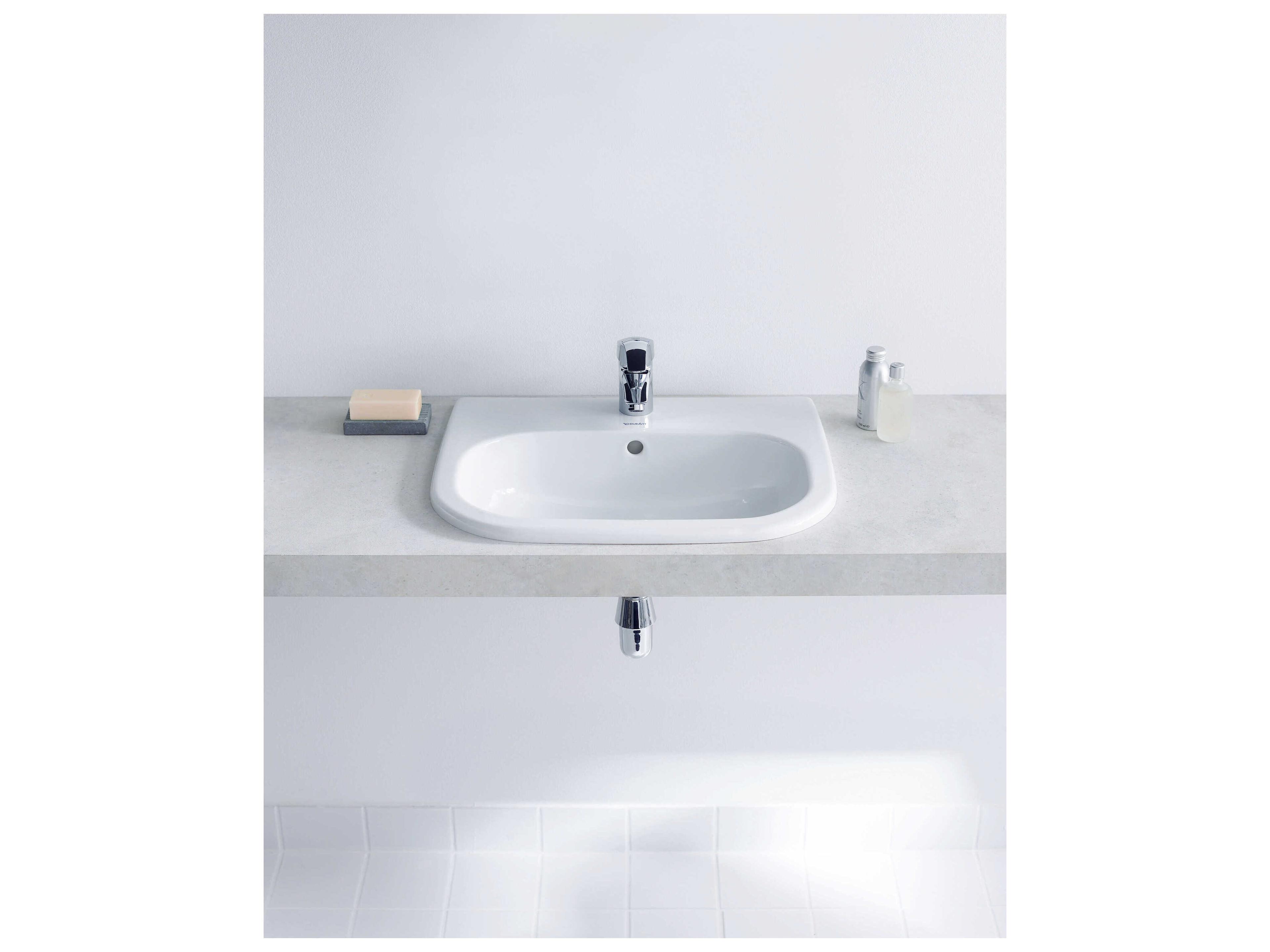 Duravit D-code 22'' Ceramic White High Gloss Undermount Sink with 1 Faucet hole