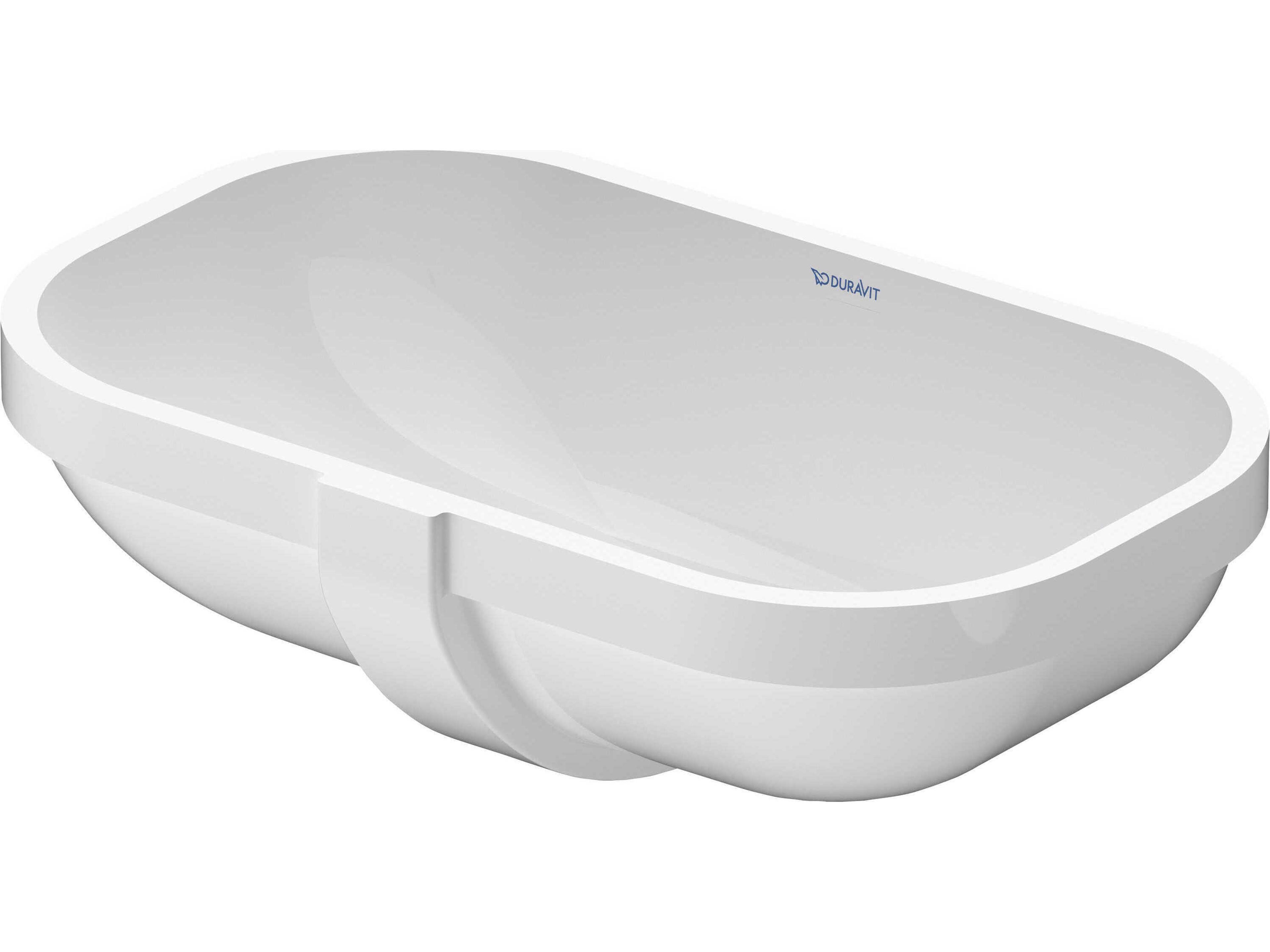 D-code 20'' Ceramic White High Gloss Undermount Sink with no faucet hole