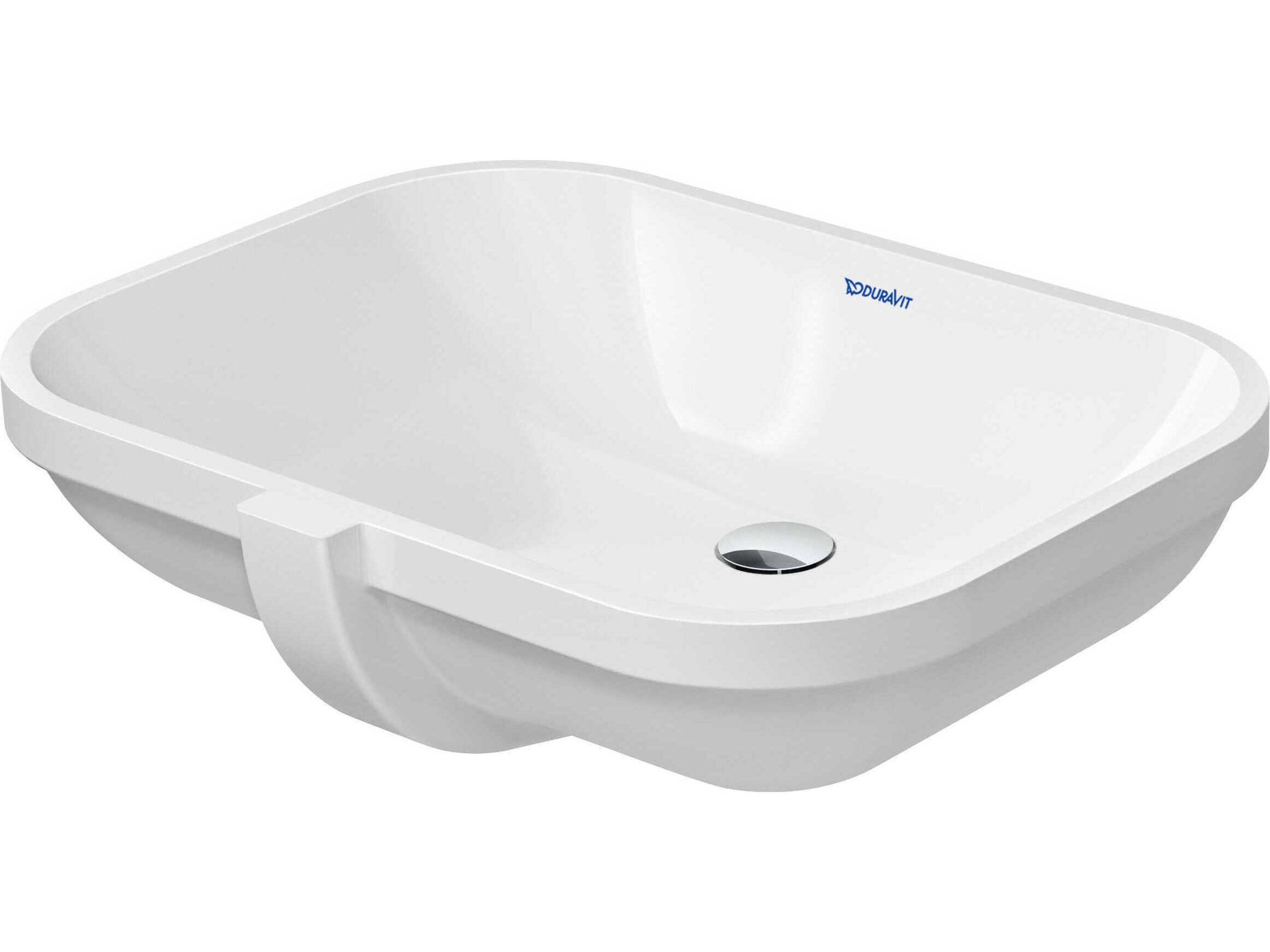 Duravit D-code 22'' Ceramic White High Gloss Undermount Sink with no faucet hole