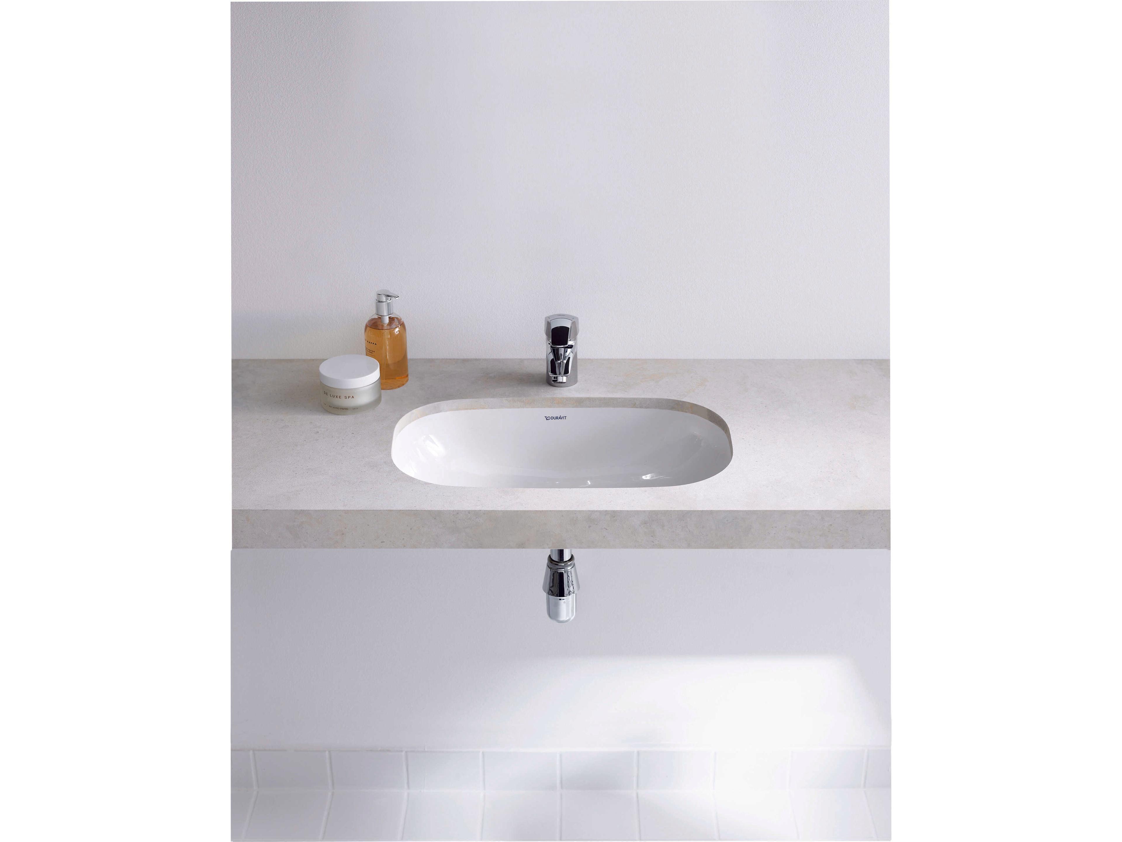 Duravit D-code 22'' Ceramic White High Gloss Undermount Sink with no faucet hole