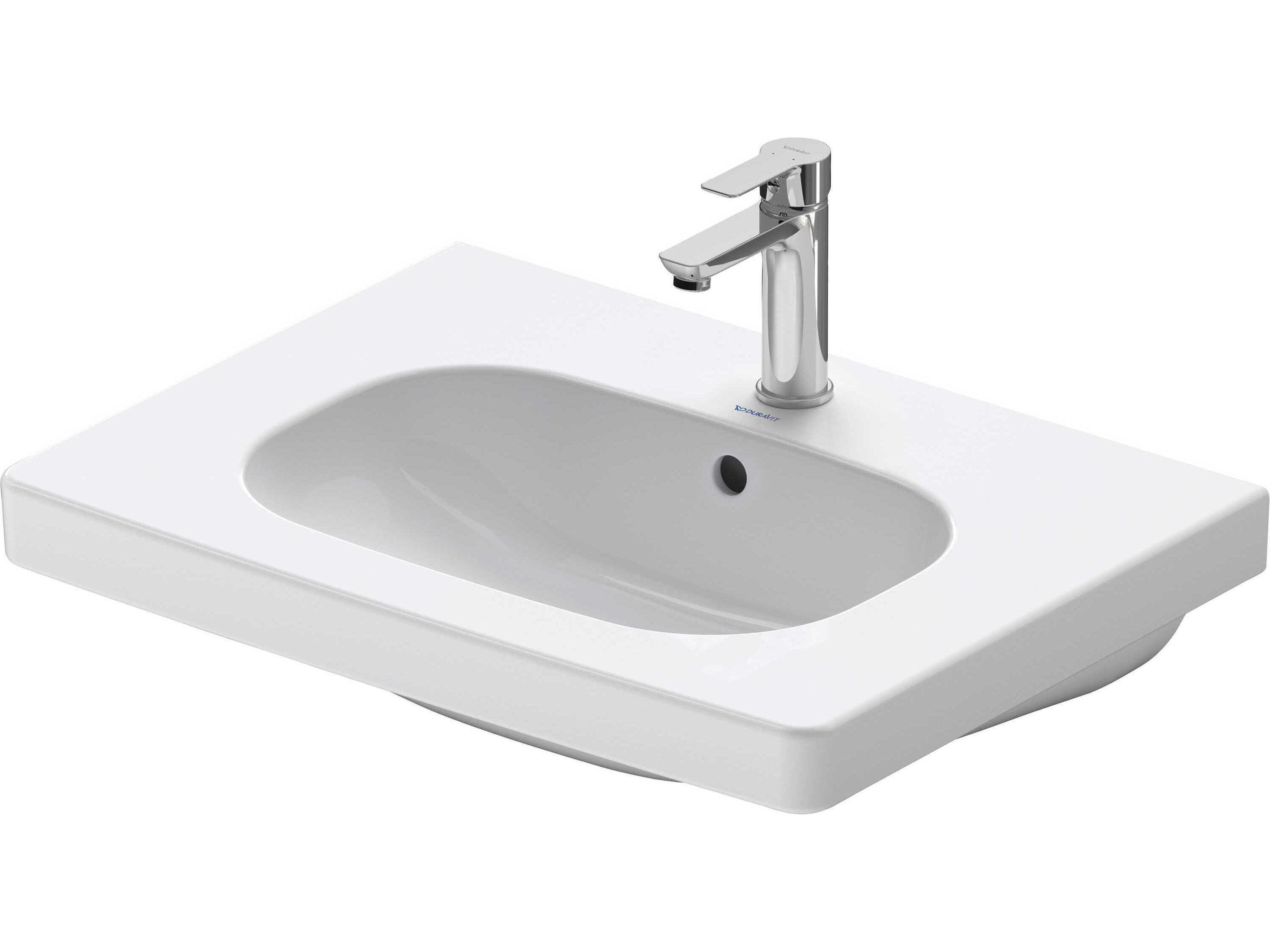 D-code 26'' Ceramic White High Gloss Sink with 1 Faucet hole