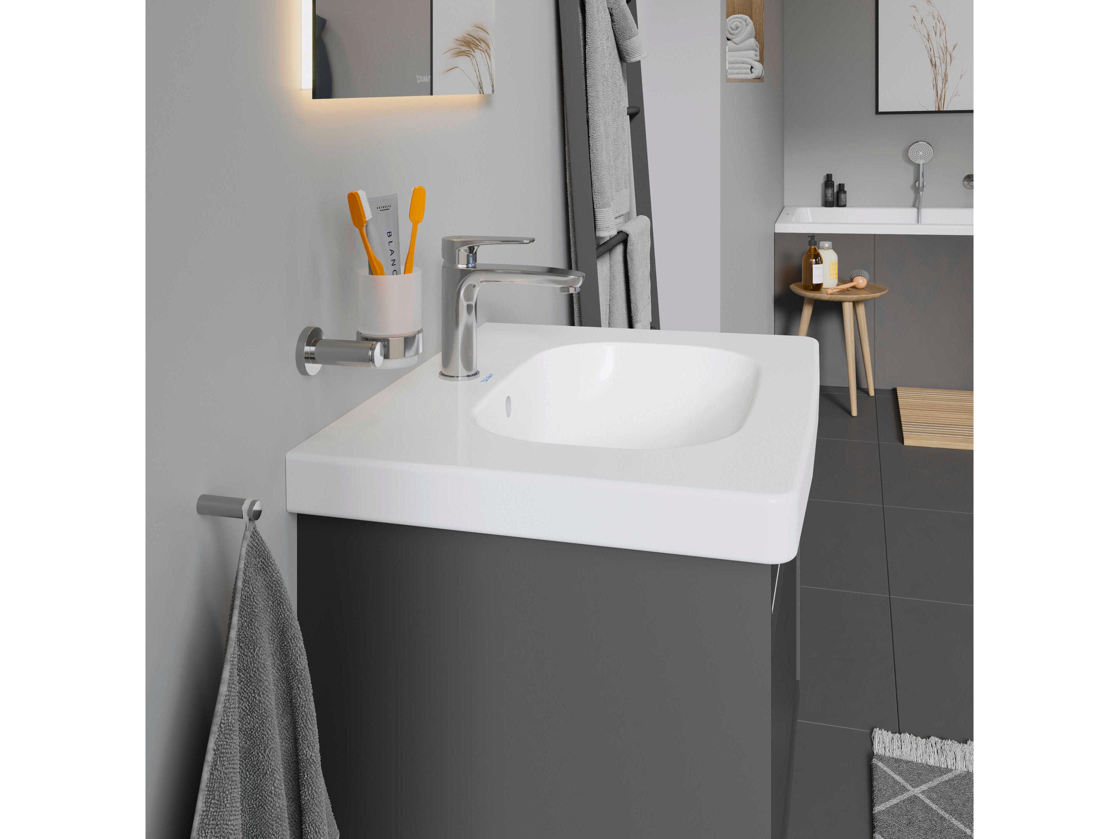 Duravit D-code 26'' Ceramic White High Gloss Sink with 1 Faucet hole