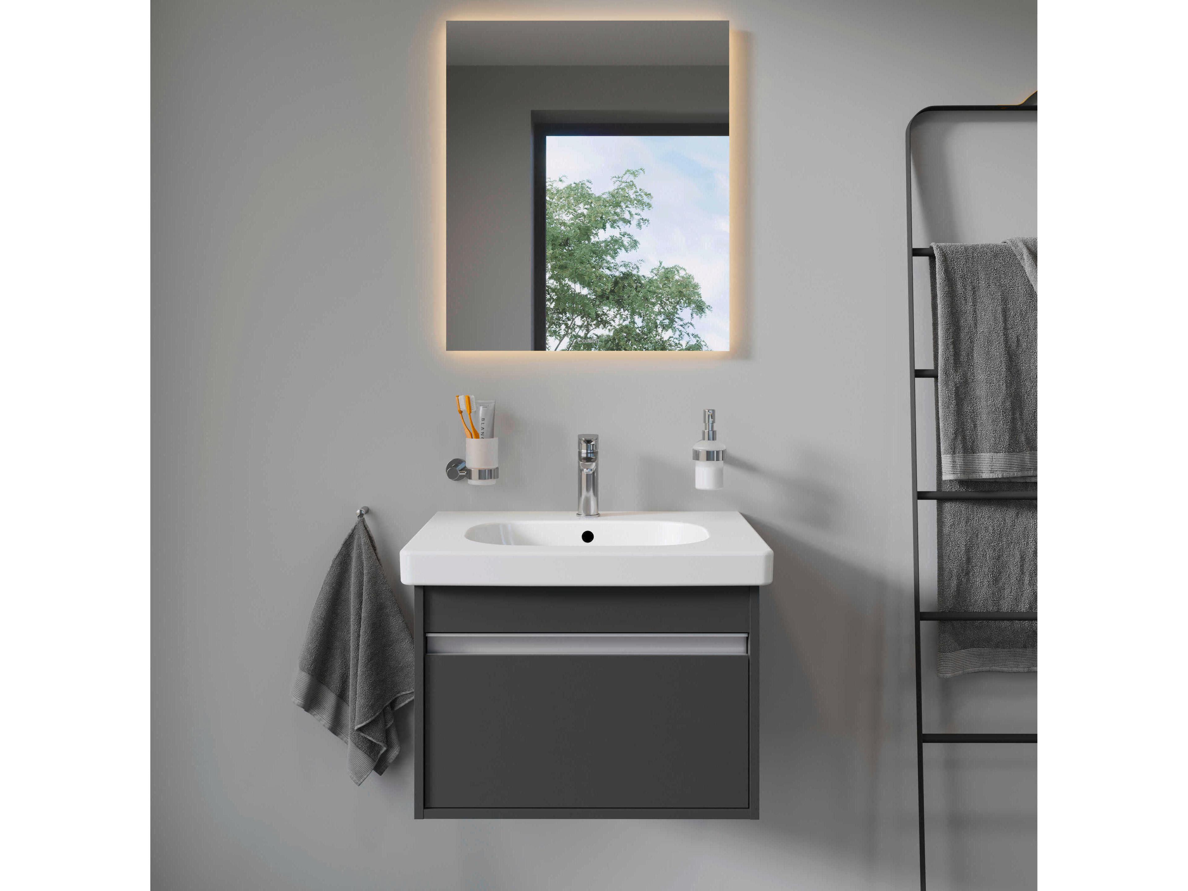 Duravit D-code 26'' Ceramic White High Gloss Sink with 1 Faucet hole