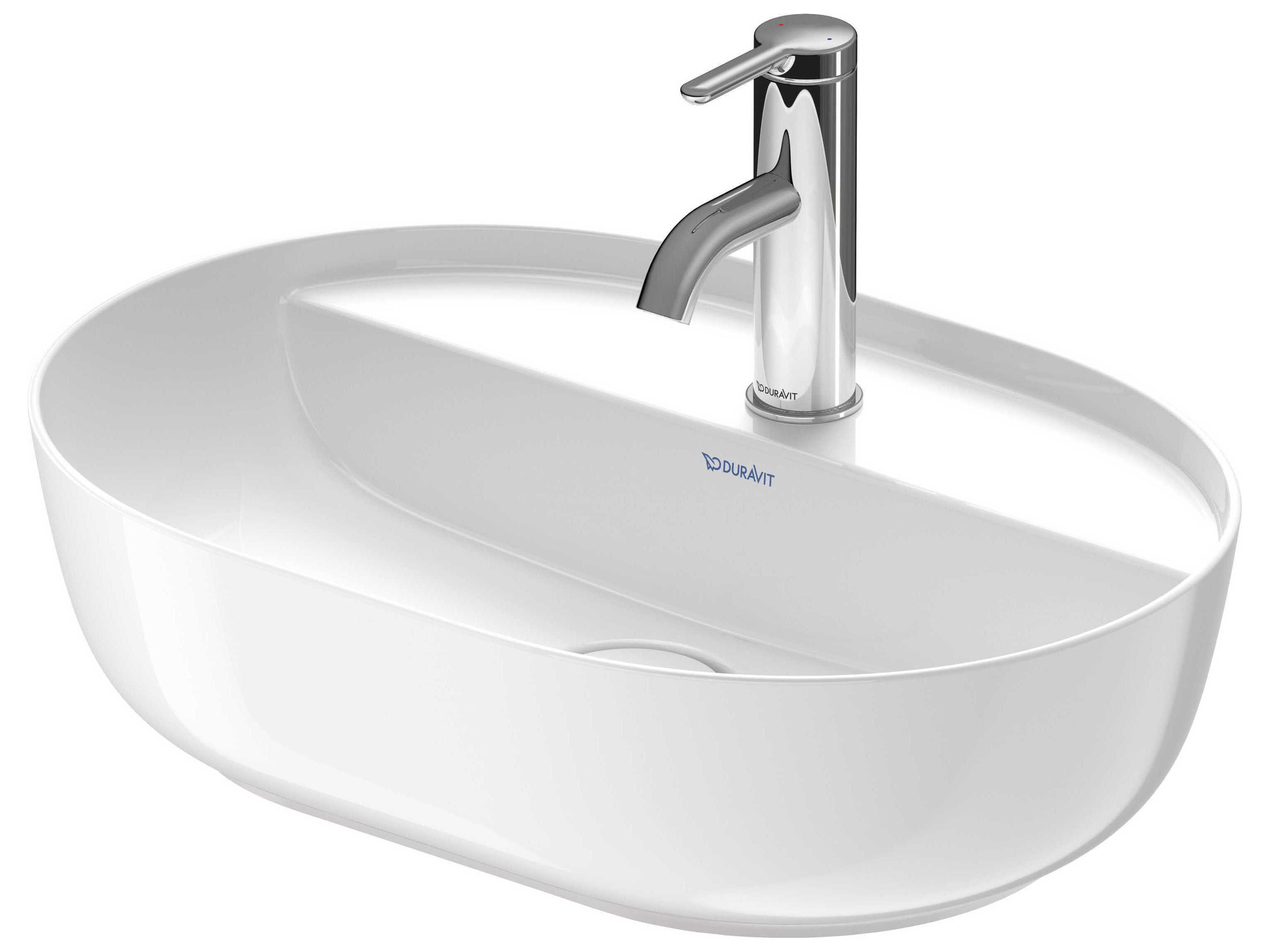 Luv 19'' White High Glos Washbowl Sink with 1 Faucet Holes