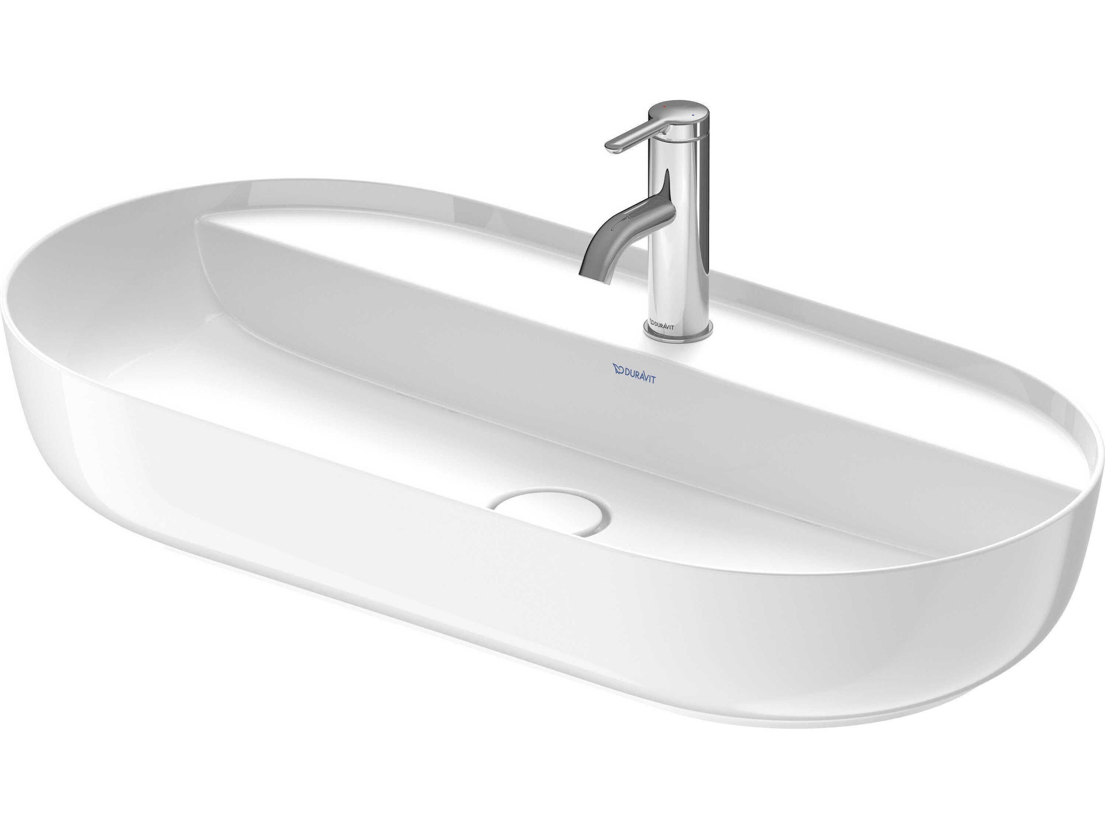 Luv 32'' White High Glos Washbowl Sink with 1 Faucet Holes