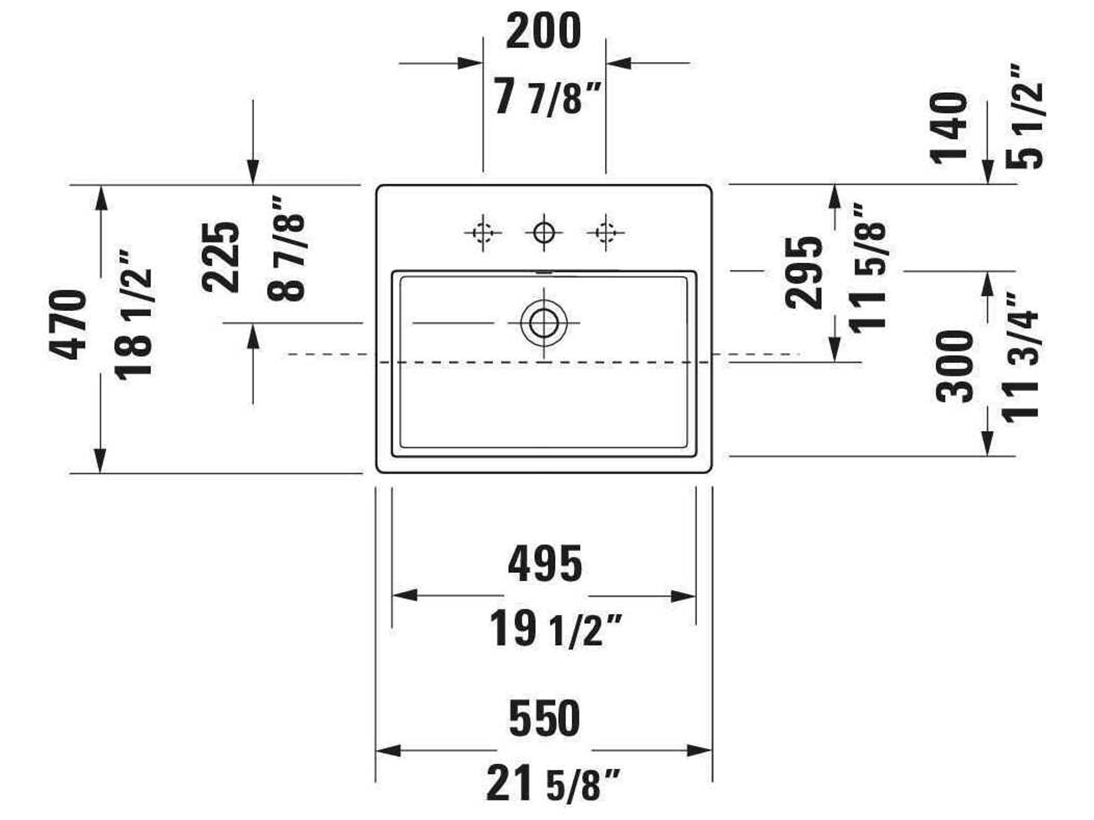 Duravit Vero 22'' Ceramic White High Gloss Undermount Sink with No Faucet Hole