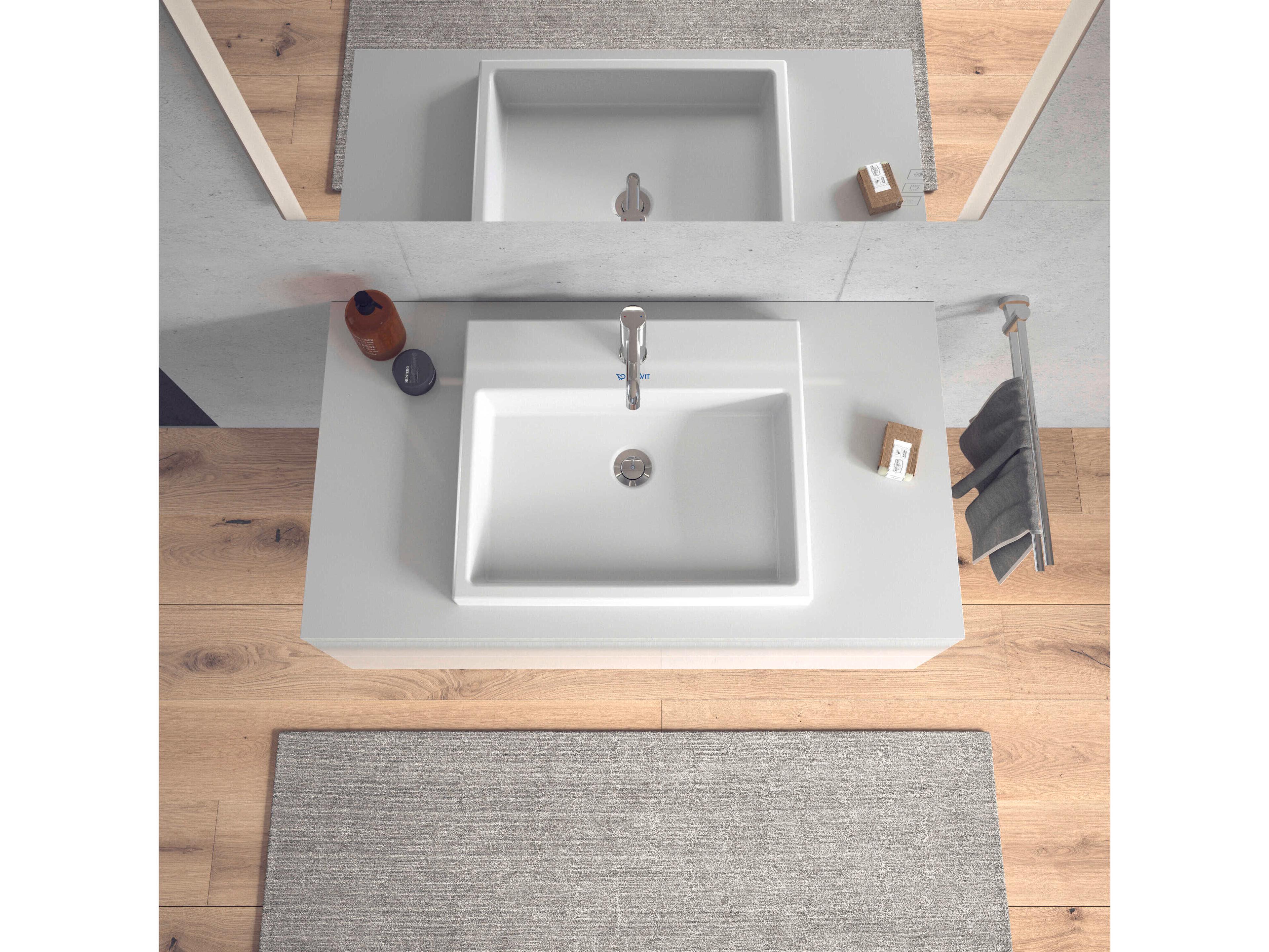 Duravit Vero 22'' Ceramic White High Gloss Undermount Sink with 1 Faucet Hole