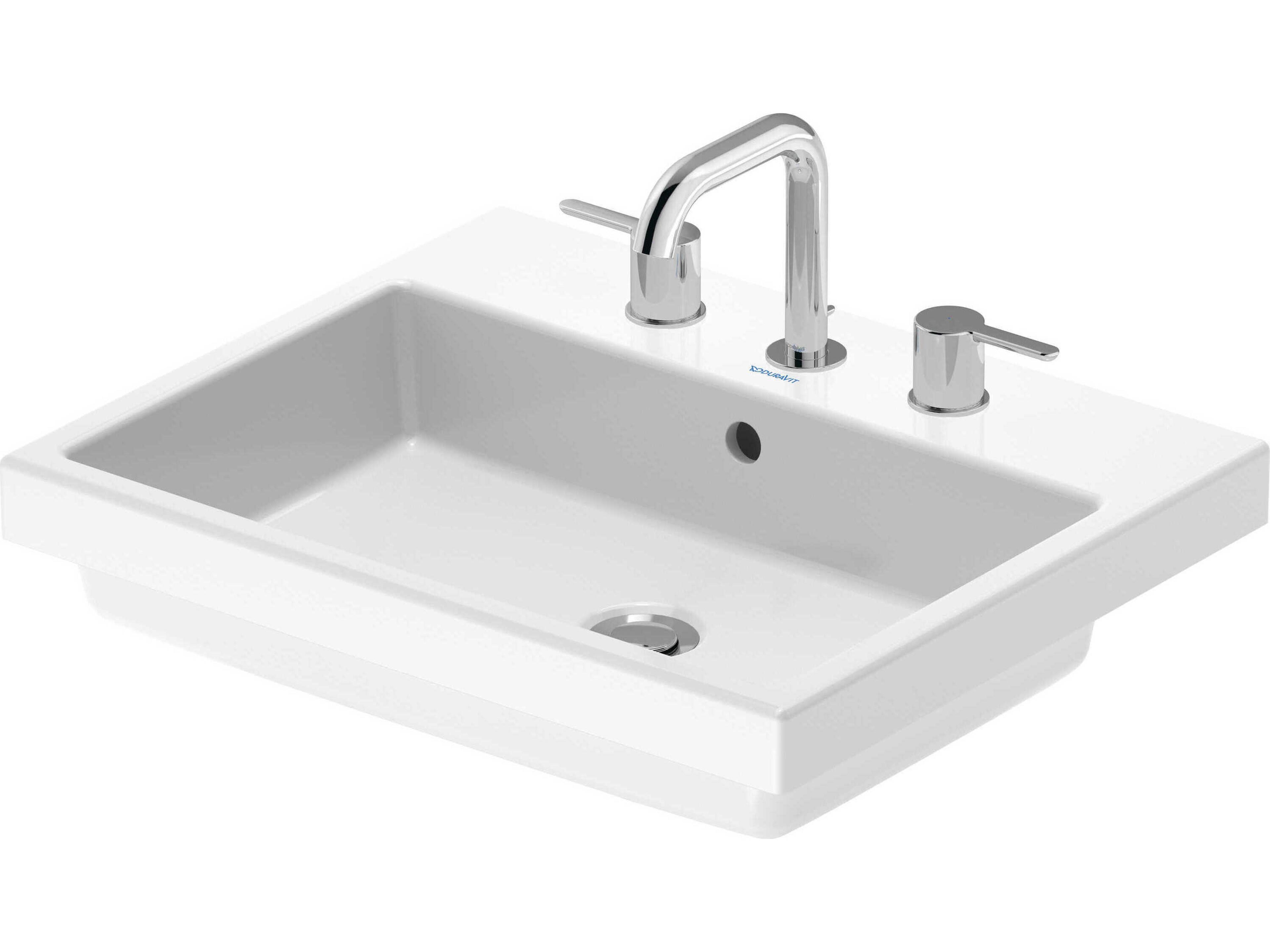 Duravit Vero 22'' Ceramic White High Gloss Undermount Sink with 3 Faucet Hole