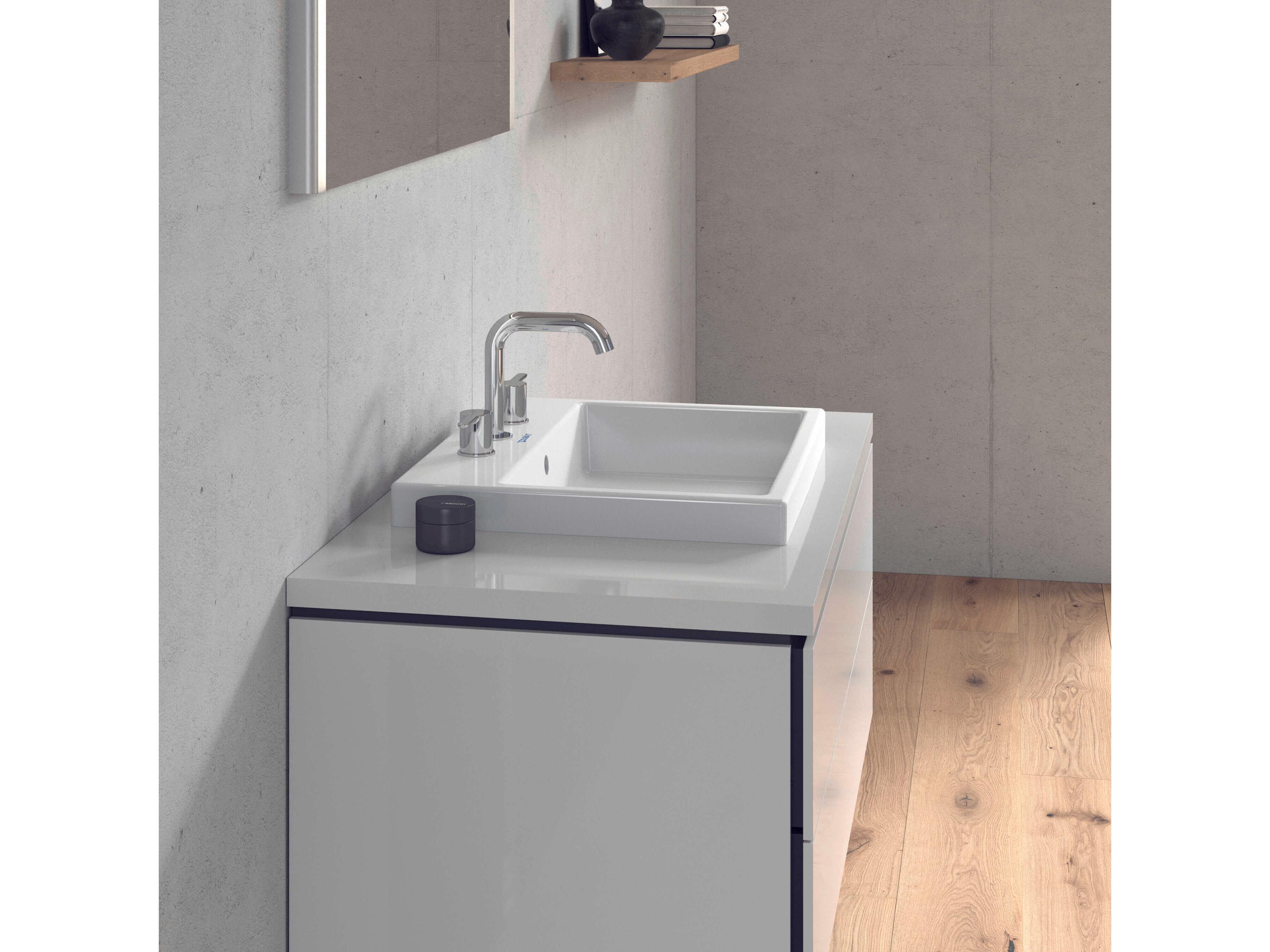 Duravit Vero 22'' Ceramic White High Gloss Undermount Sink with 3 Faucet Hole