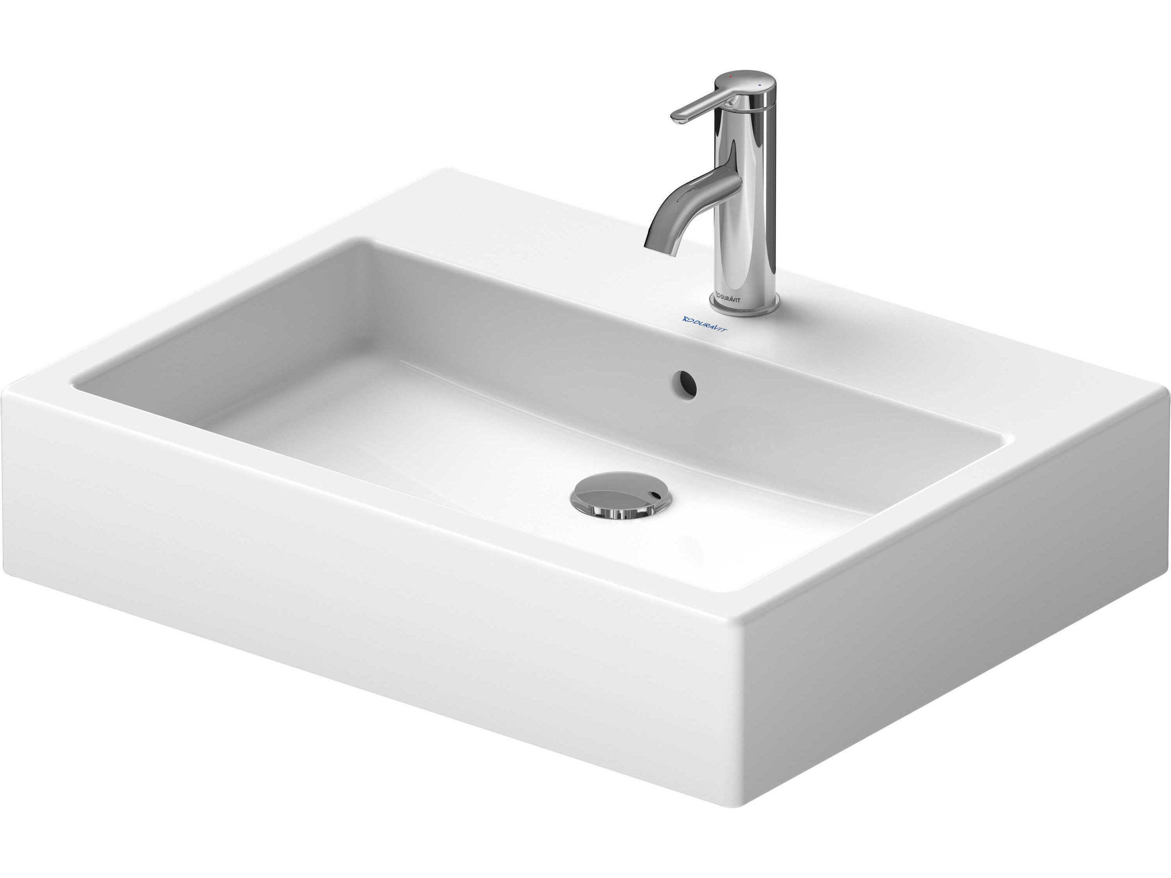 Vero 23'' Ceramic White High Gloss Washbowl Sink with 1 Faucet Hole