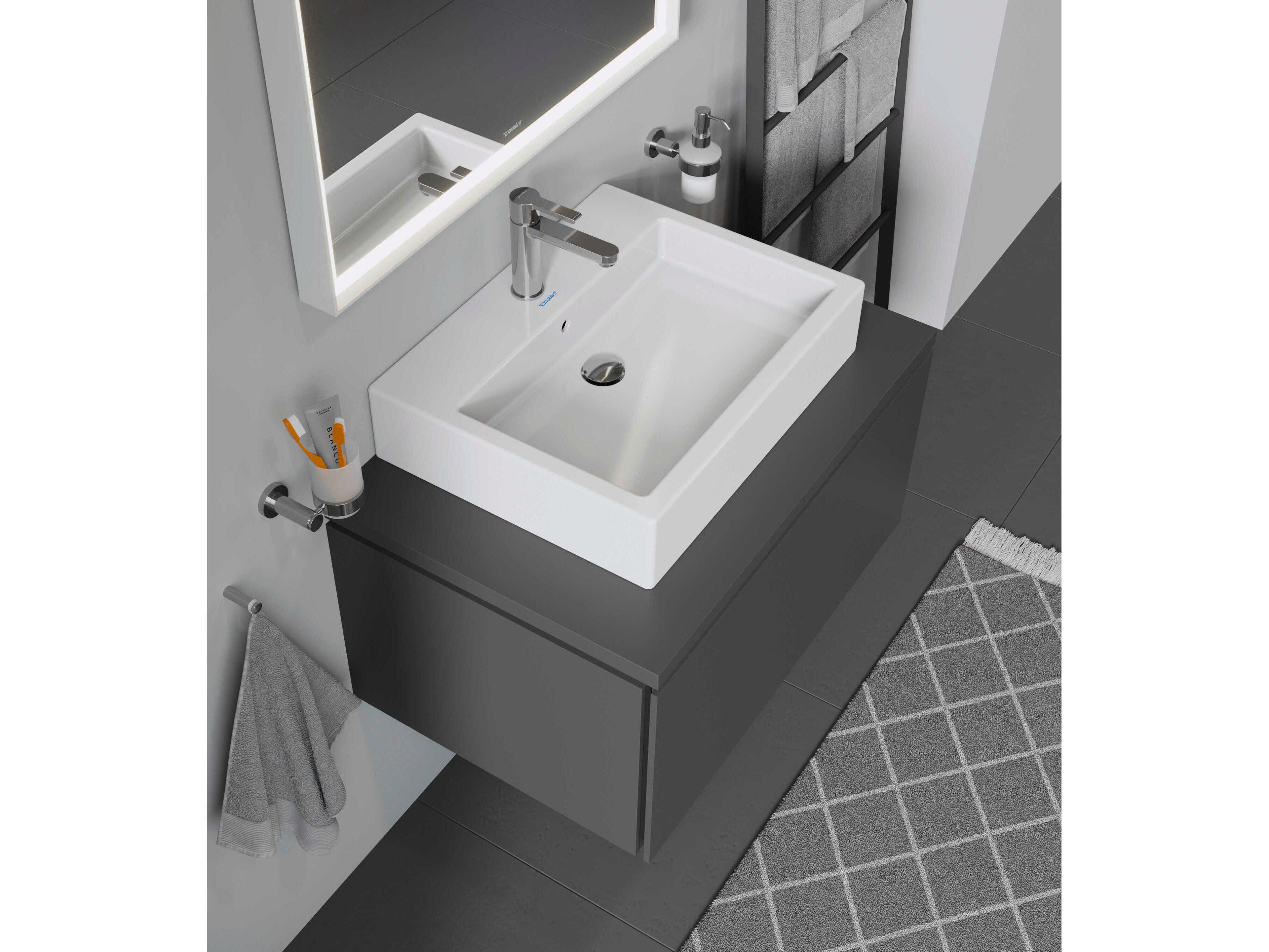 Duravit Vero 23'' Ceramic White High Gloss Washbowl Sink with 1 Faucet Hole