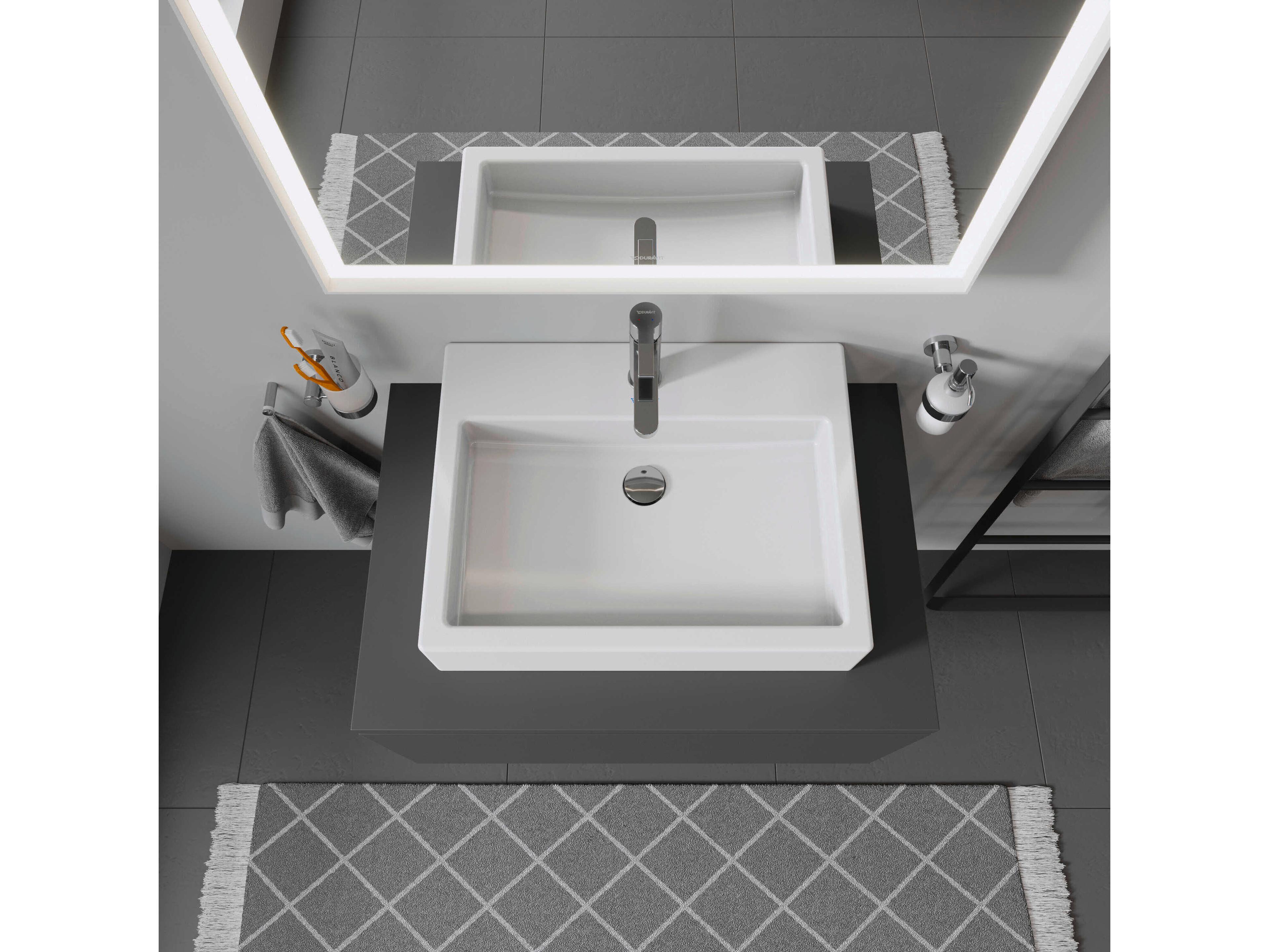 Duravit Vero 23'' Ceramic White High Gloss Washbowl Sink with 1 Faucet Hole