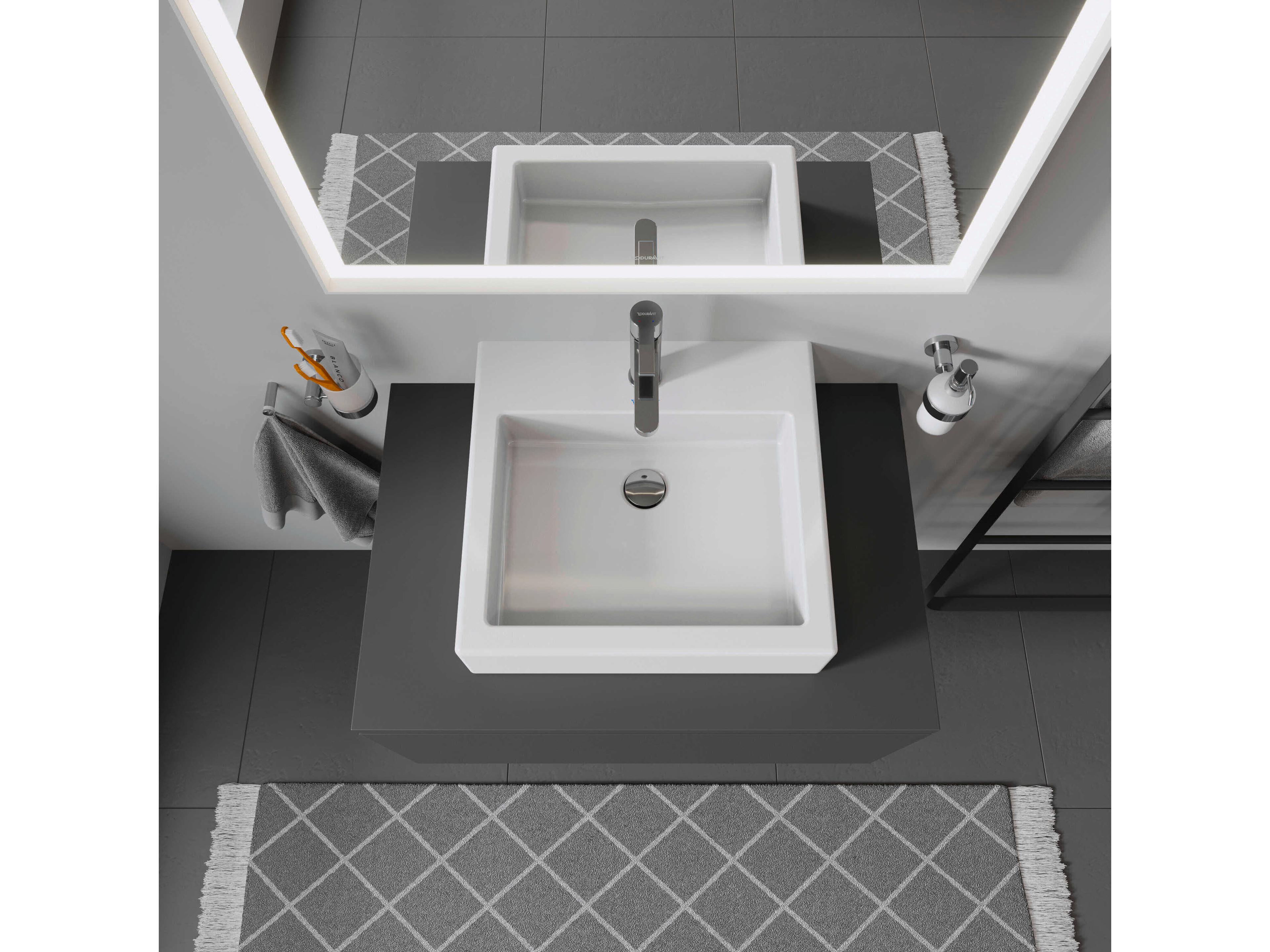 Duravit Vero 20'' Ceramic White High Gloss Sink with 1 Faucet Hole - Ground