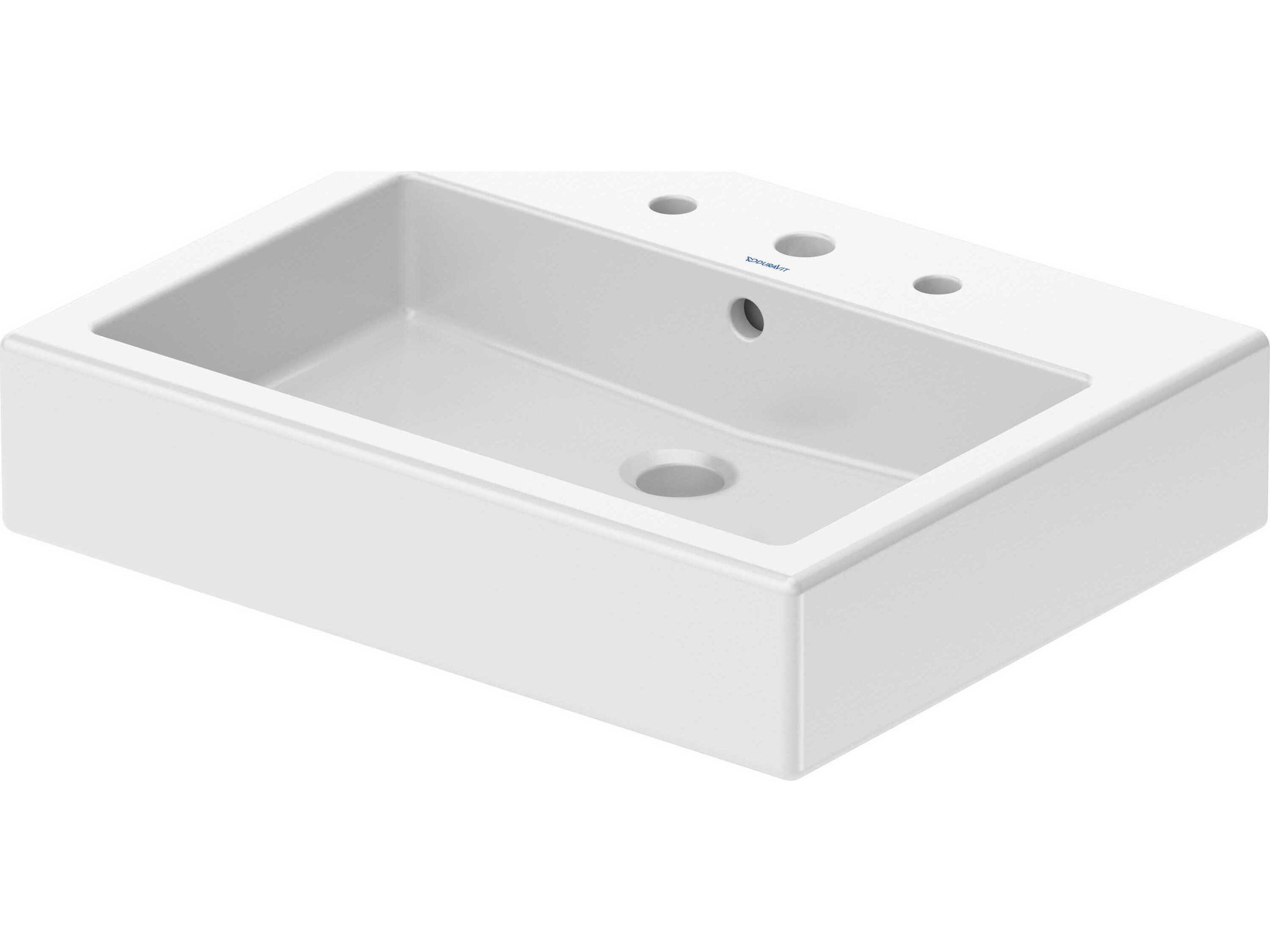 Duravit Vero 24'' Ceramic White High Gloss Sink with 3 Faucet Hole - Ground
