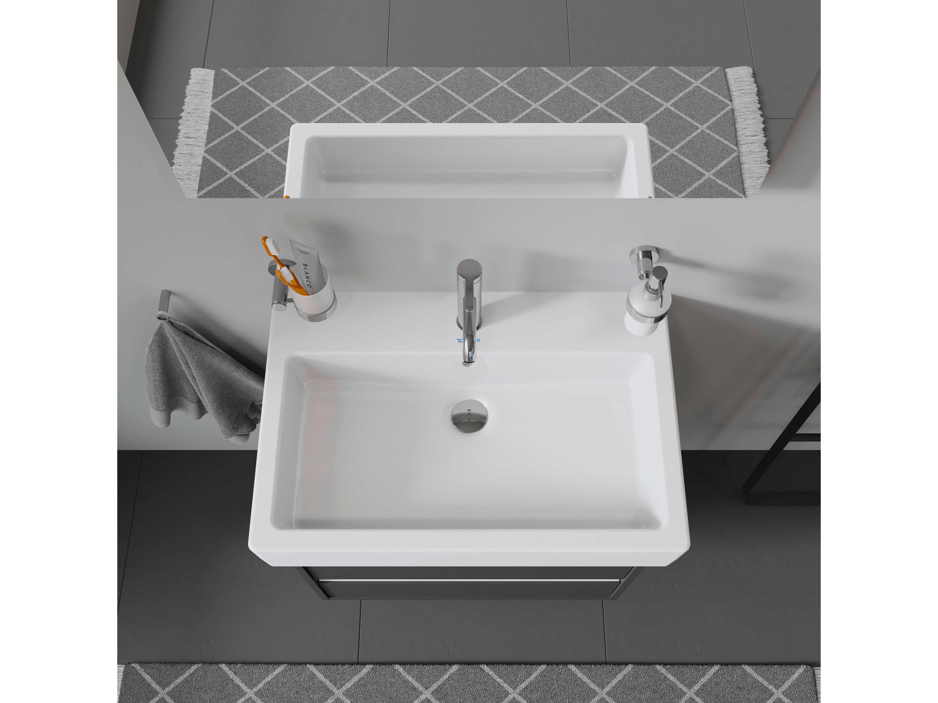 Duravit Vero 28'' Ceramic White High Gloss Sink with 1 Faucet Hole
