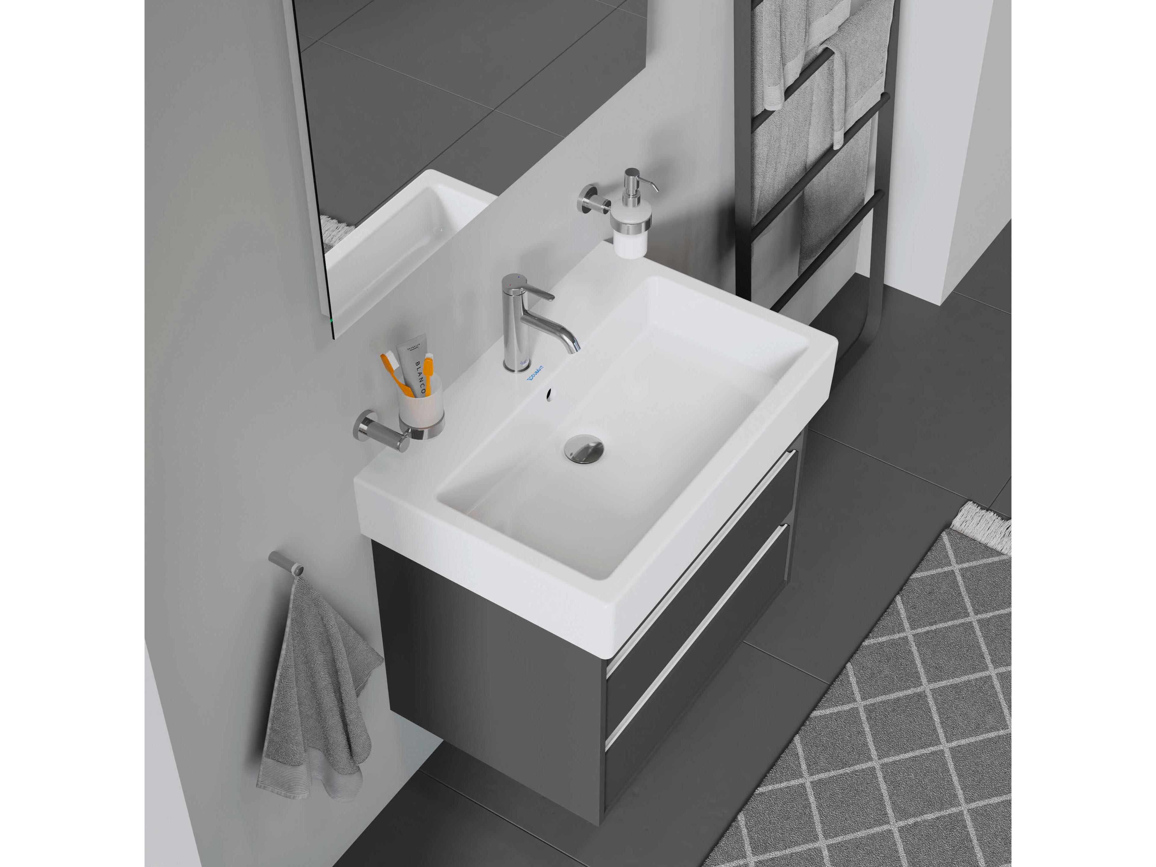 Duravit Vero 28'' Ceramic White High Gloss Sink with 1 Faucet Hole