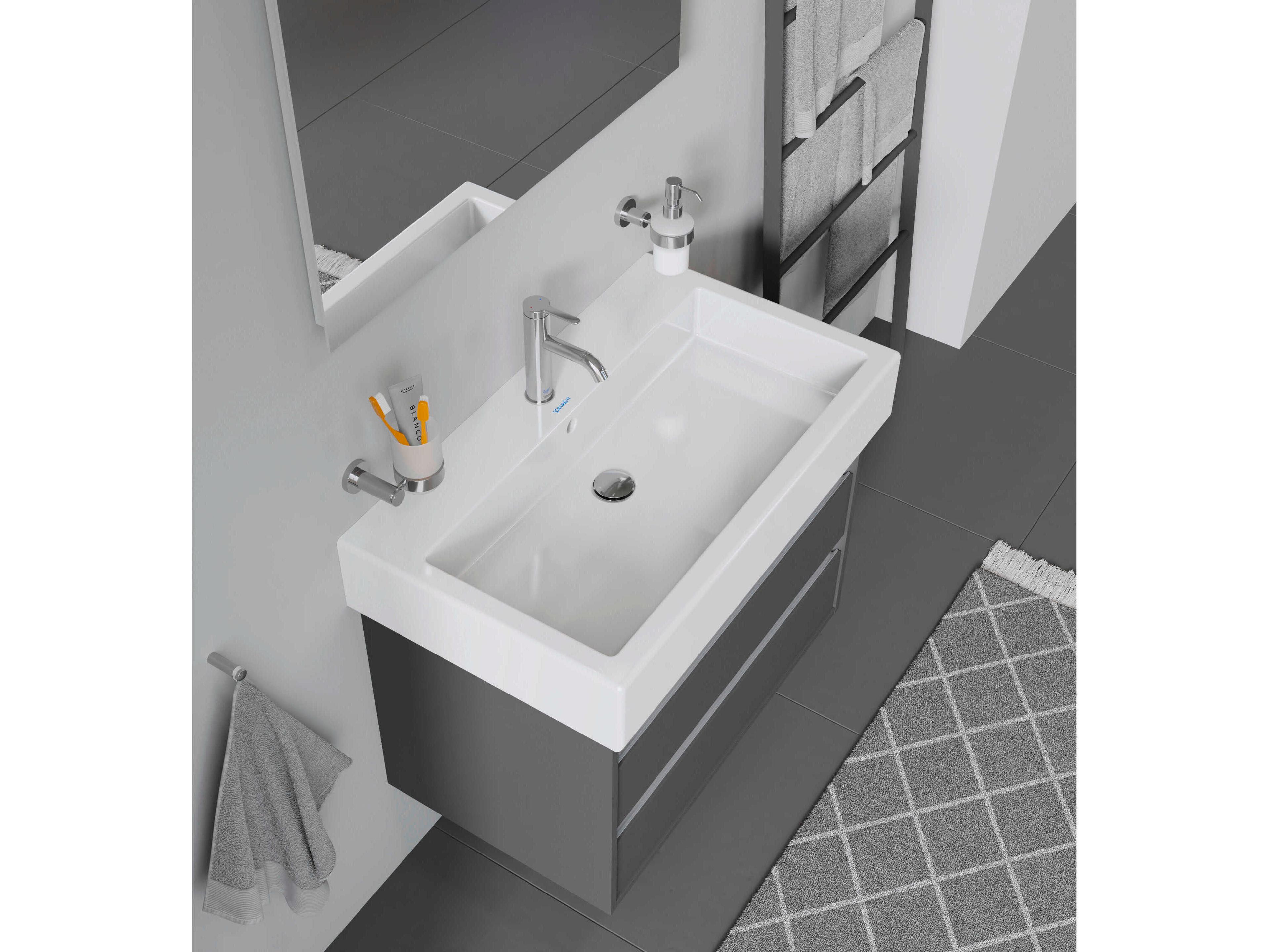 Duravit Vero 32'' Ceramic White High Gloss Sink with 1 Faucet Hole